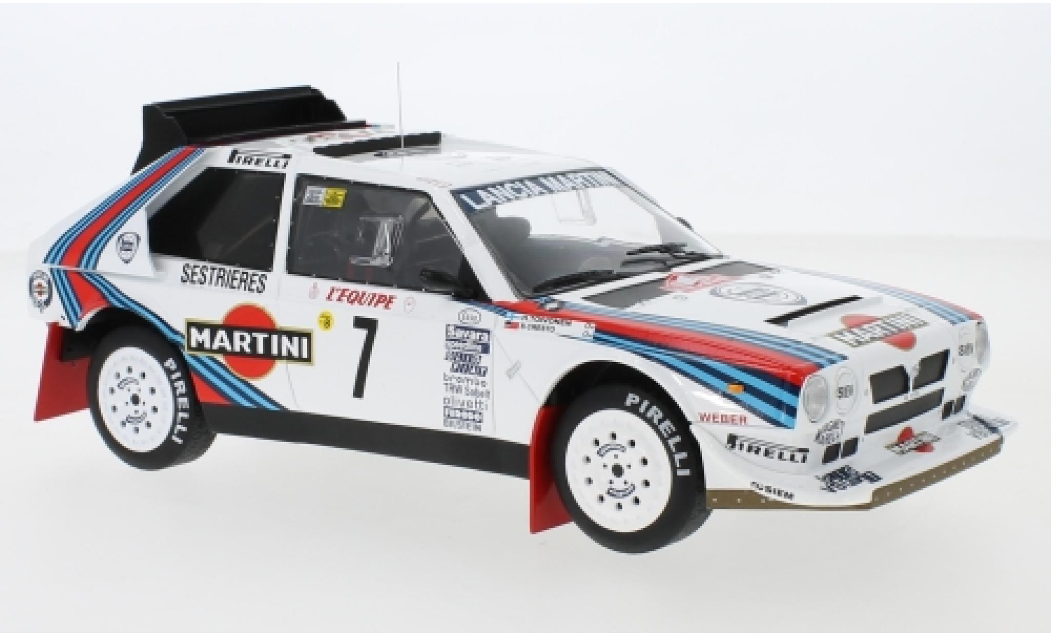 Lancia Delta 1/18 IXO S4 No.7 Martini Racing Martini Rally Monte Carlo 1986 H.Toivonen/S.Cresto diecast model cars