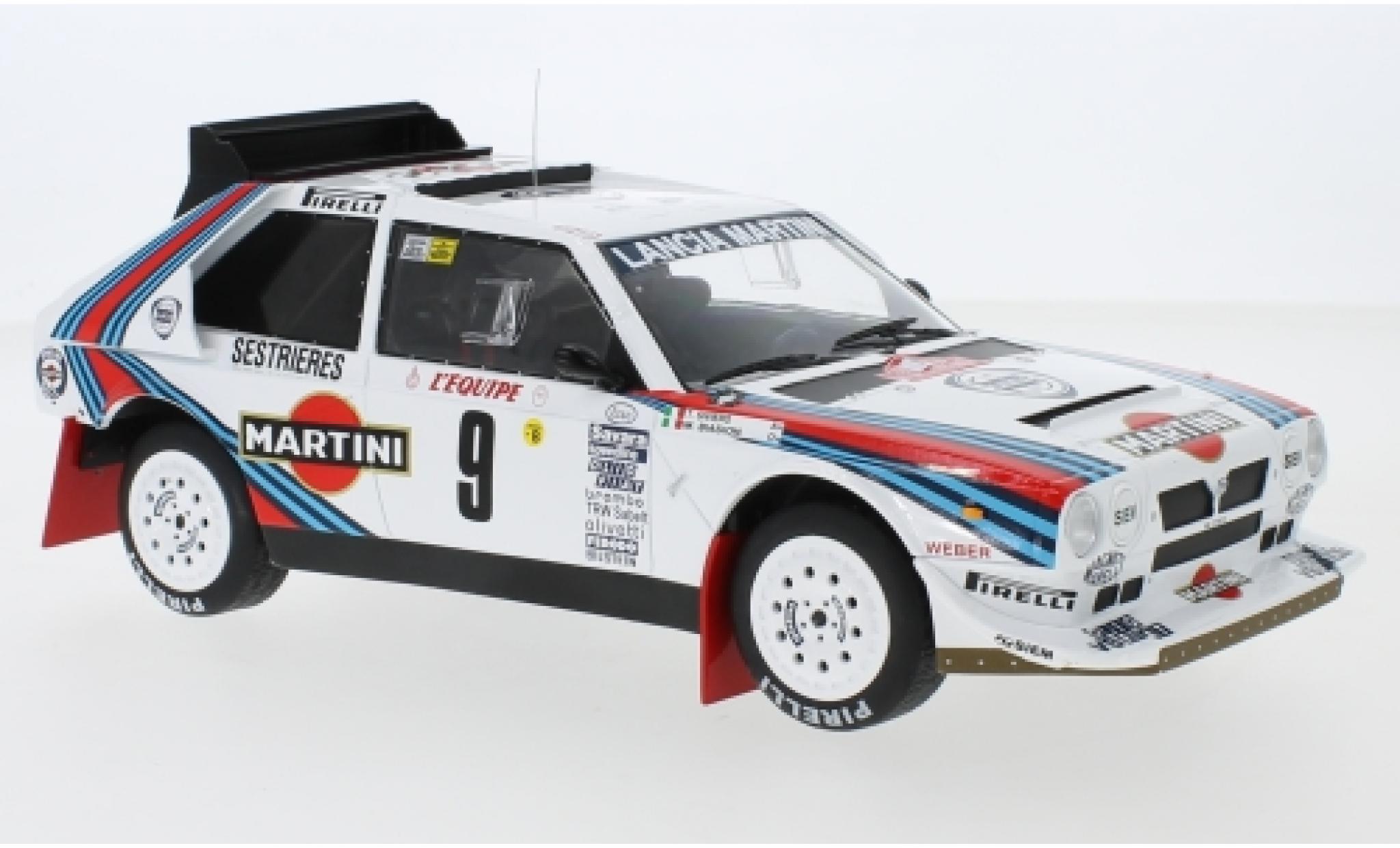 Lancia Delta 1/18 IXO S4 No.9 Martini Racing Martini Rally Monte Carlo 1986 M.Biasion/T.Siviero diecast model cars
