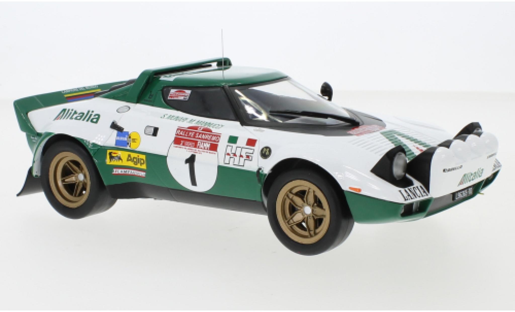 Lancia Stratos 1/18 IXO HF No.1 Alitalia Rally WM Rally San Remo 1975 S.Munari/M.Mannucci diecast model cars