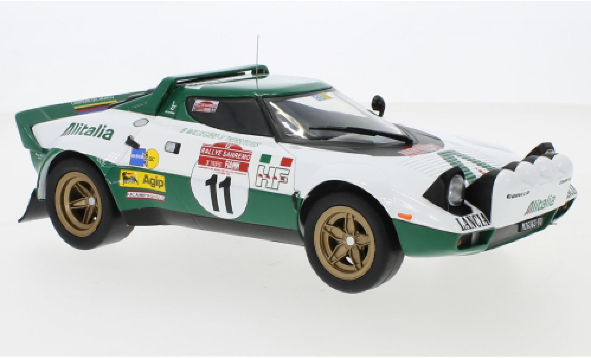 Lancia Stratos 1/18 IXO HF No.11 Alitalia Rally WM Rally San Remo 1975 B.Waldegaard/H.Thorszelius diecast model cars