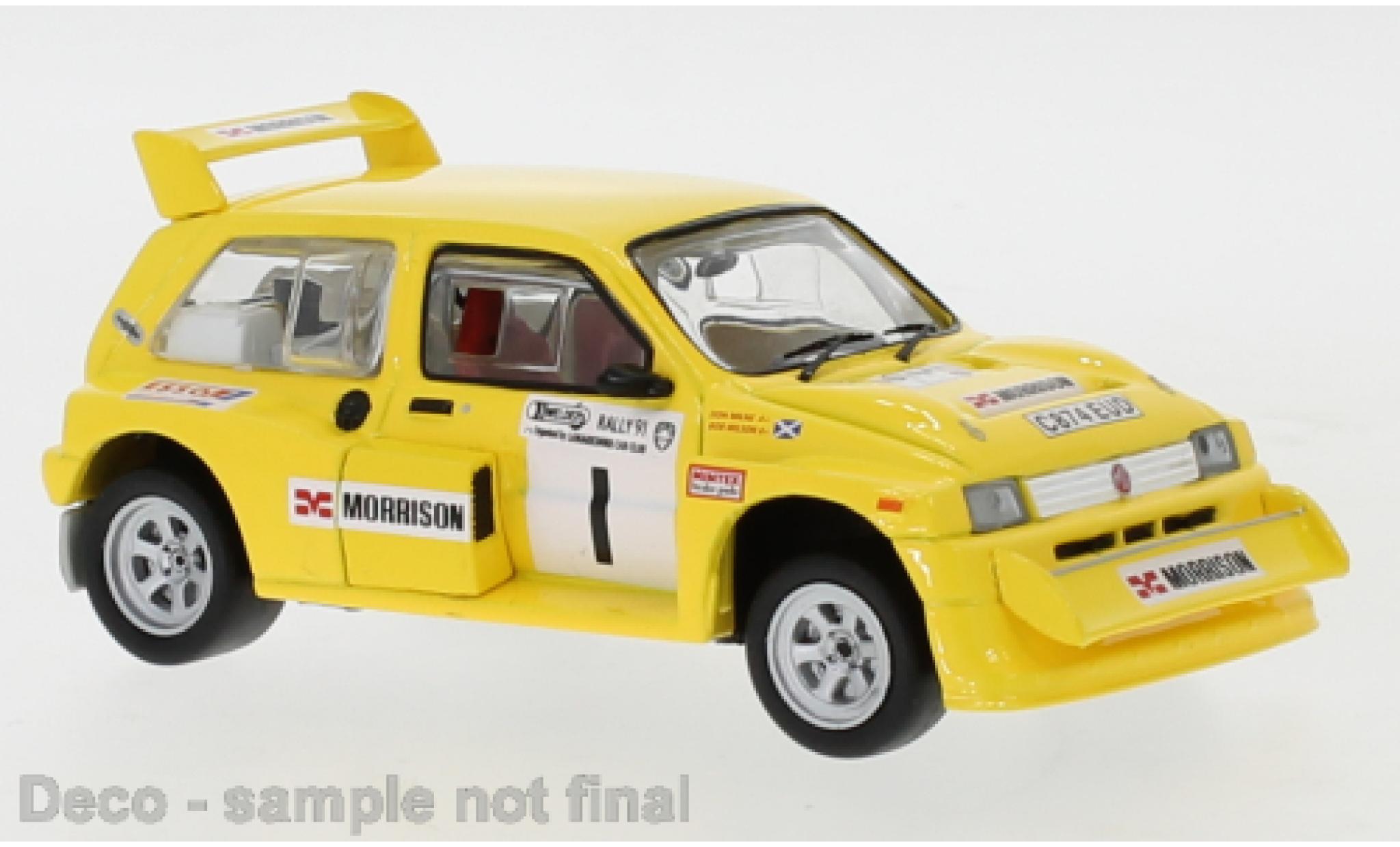 MG Metro 1/43 IXO 6R4 RHD No.1 Morrison Scottish Rally Championship 1991 Championship Winner D.Milne/B.Wilson diecast model cars