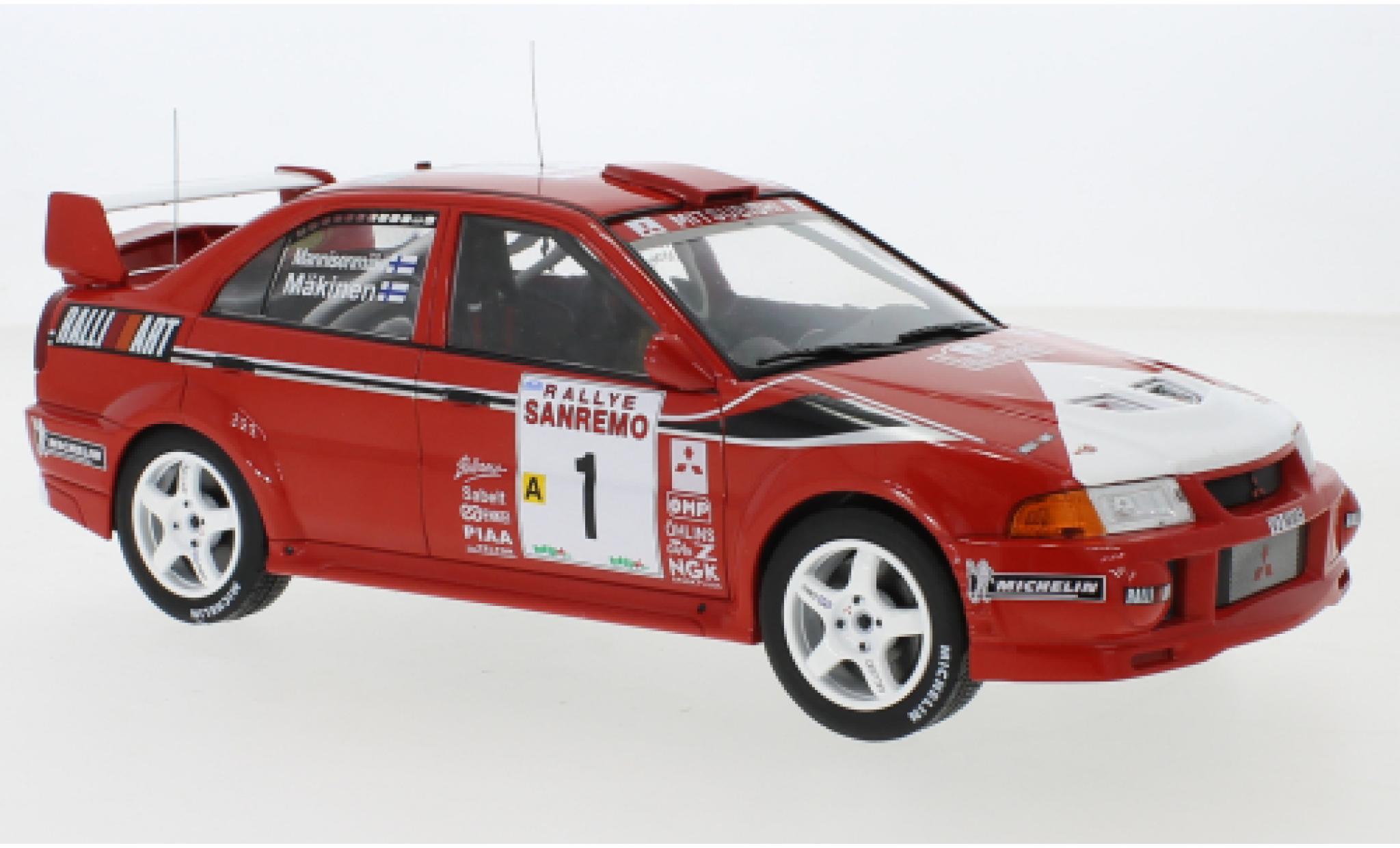 Mitsubishi Lancer 1/18 IXO RS Evolution VI No.1 Rally San Remo 1999 T.M&auml;kinen/R.Mannisenm&auml;ki diecast model cars