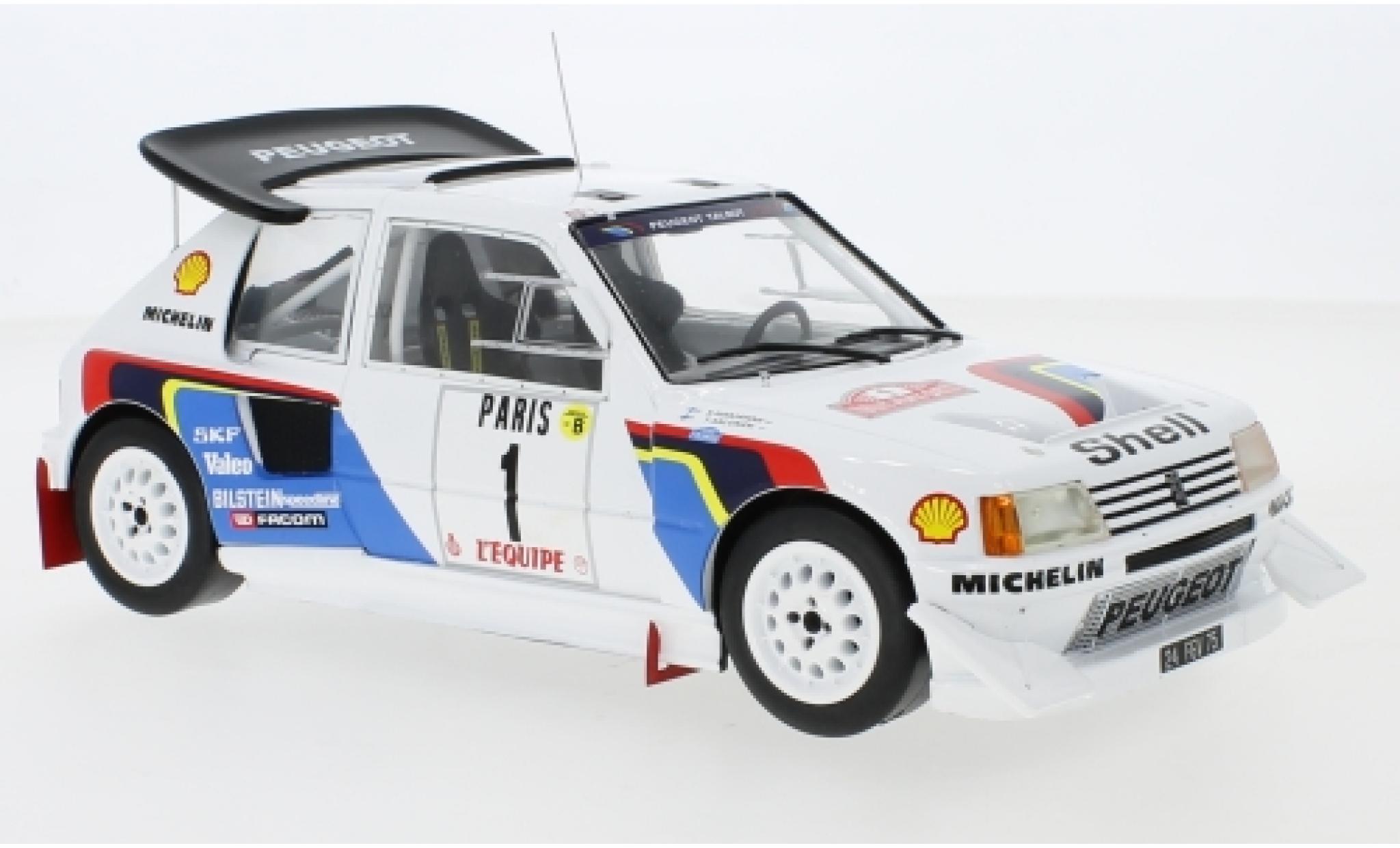 Peugeot 205 1/18 IXO T16 E2 No.1 Talbot Sport Rally WM Rally Monte Carlo 1986 T.Salonen/S.Harjanne diecast model cars