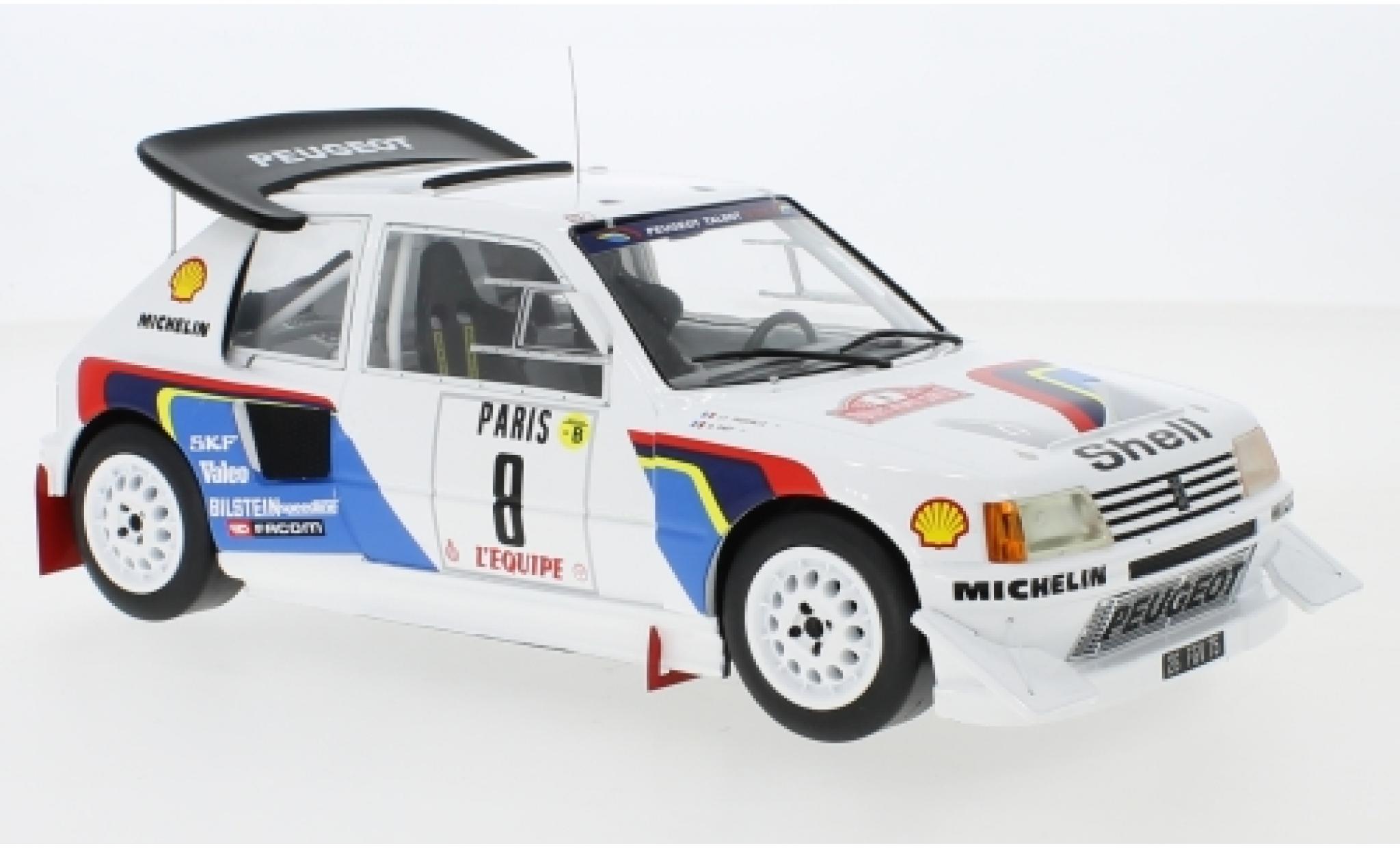 Peugeot 205 1/18 IXO T16 E2 No.8 Talbot Sport Rally WM Rally Monte Carlo 1986 B.Saby/J-F.Fauchille diecast model cars