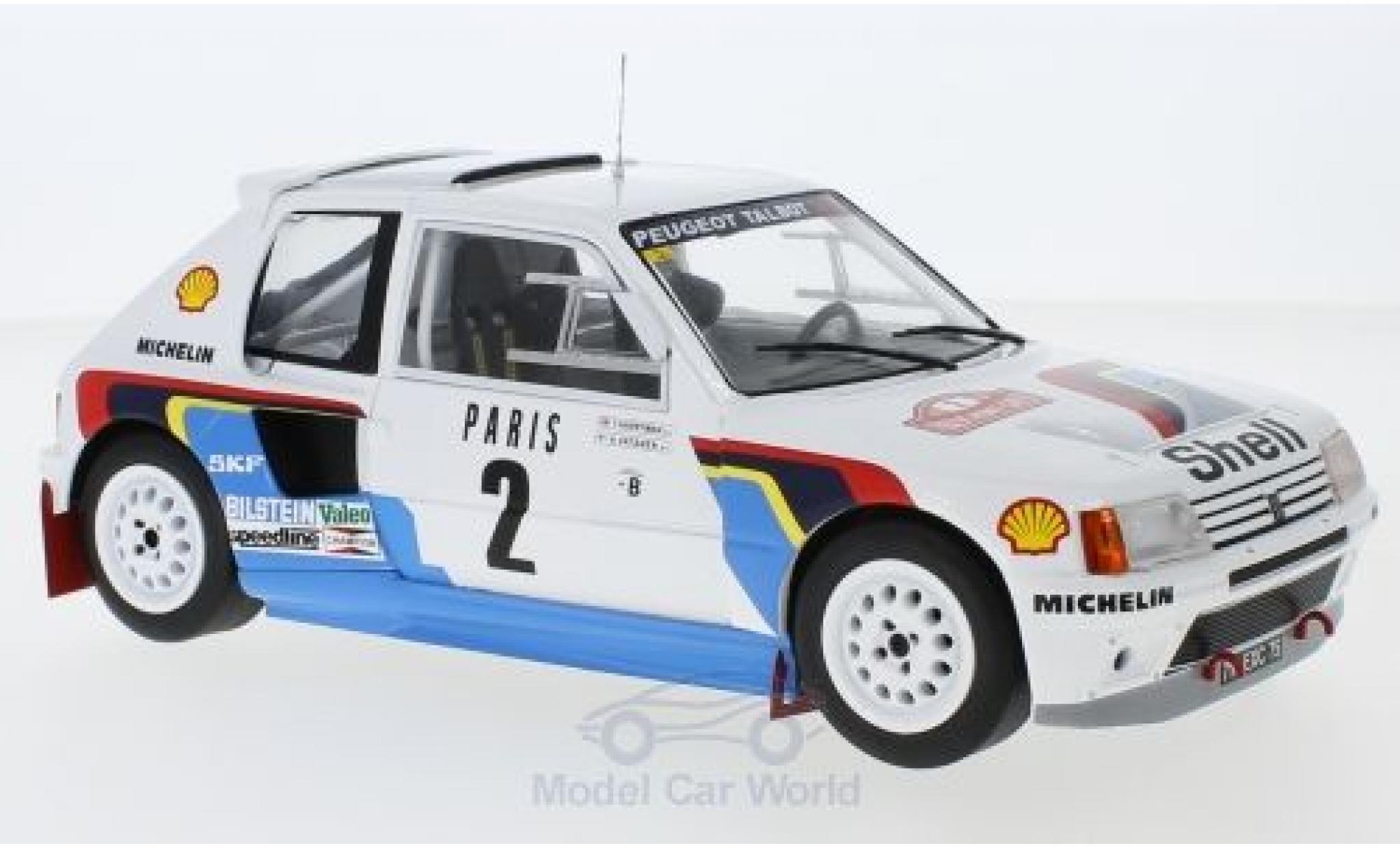 Peugeot 205 1/18 IXO T16 No.2 Rally WM Rally Monte Carlo 1985 A.Vatanen/T.Harryman diecast model cars