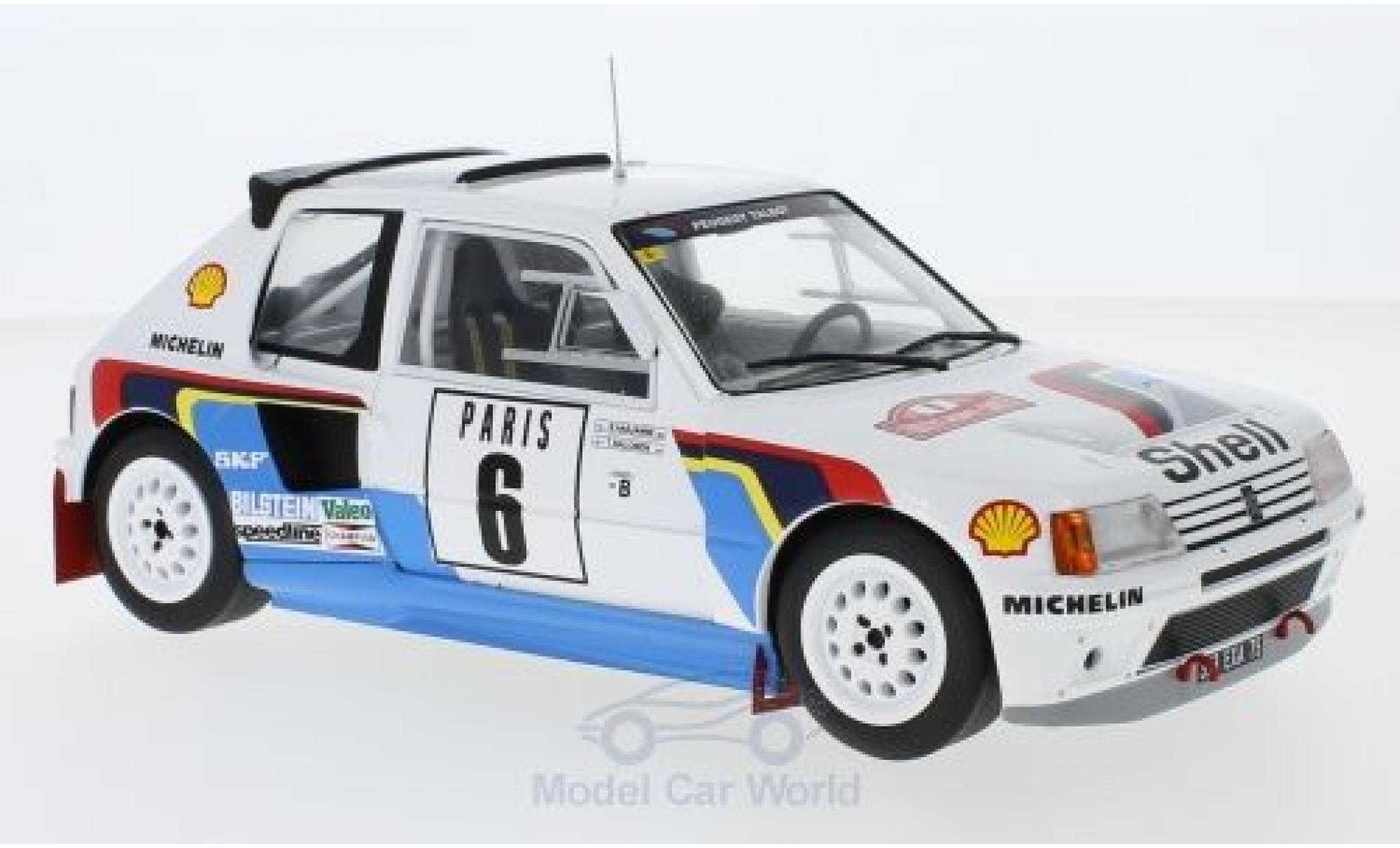 Peugeot 205 1/18 IXO T16 No.6 Rally WM Rally Monte Carlo 1985 T.Salonen/S.Harjanen diecast model cars