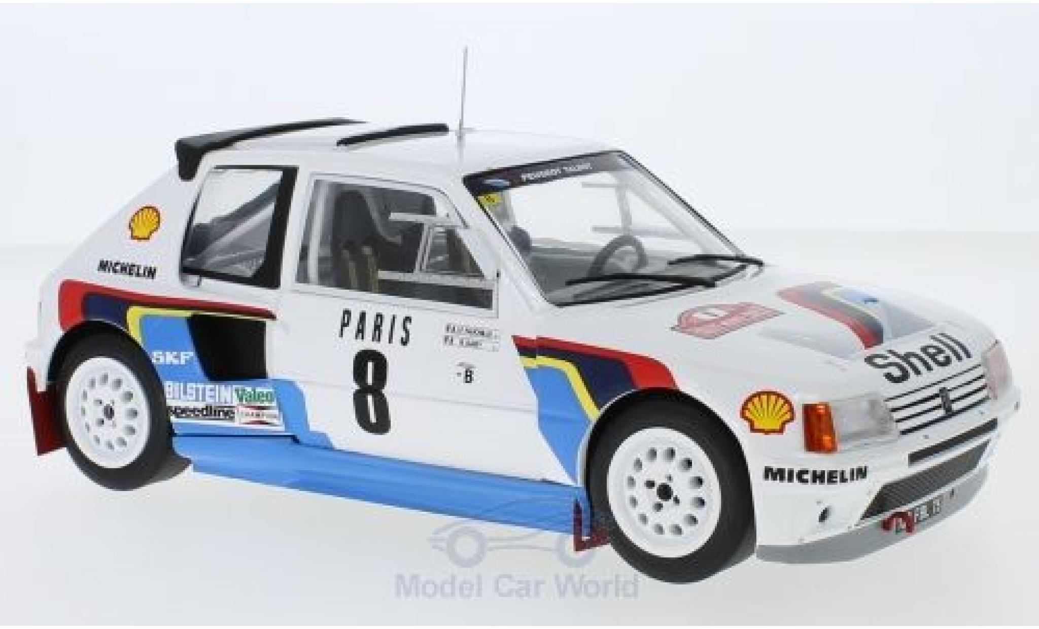 Peugeot 205 1/18 IXO T16 No.8 Rally WM Rally Monte Carlo 1985 B.Saby/J-F.Fauchille diecast model cars