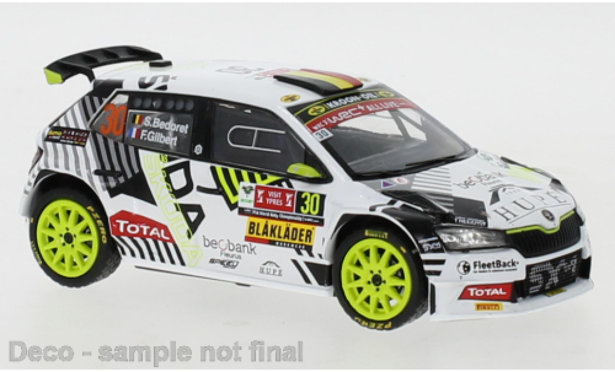 Skoda Fabia 1/43 IXO Rally 2 EVO No.30 Belgium Rally Ypres 2021 S.Bedoret/F.Gilbert diecast model cars