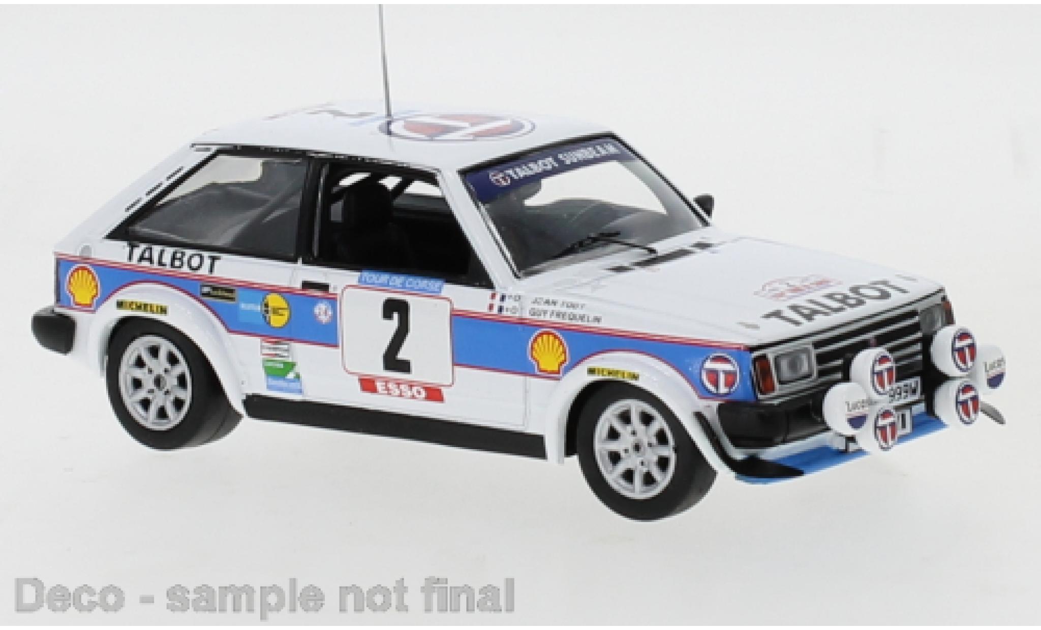 Talbot Sunbeam 1/43 IXO Lotus No.2 Sport Tour de Corse 1981 G.Frequelin/J.Todt diecast model cars