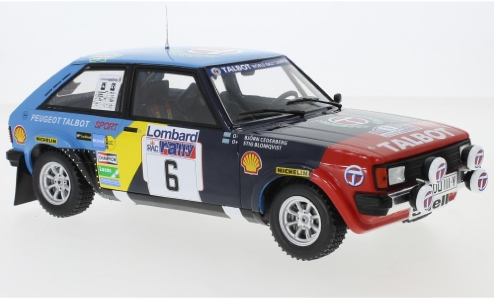 Talbot Sunbeam 1/18 IXO Lotus No.6 RAC Rally 1982 S.Blomqvist/B.Cederberg diecast model cars