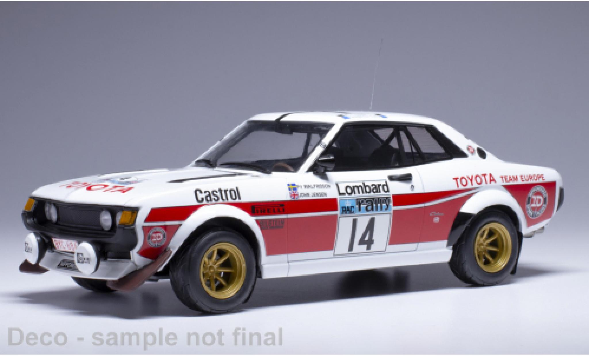 Toyota Celica 1/18 IXO 2000 GT (RA21) No.14 RAC Rally 1977 1:18 diecast model cars