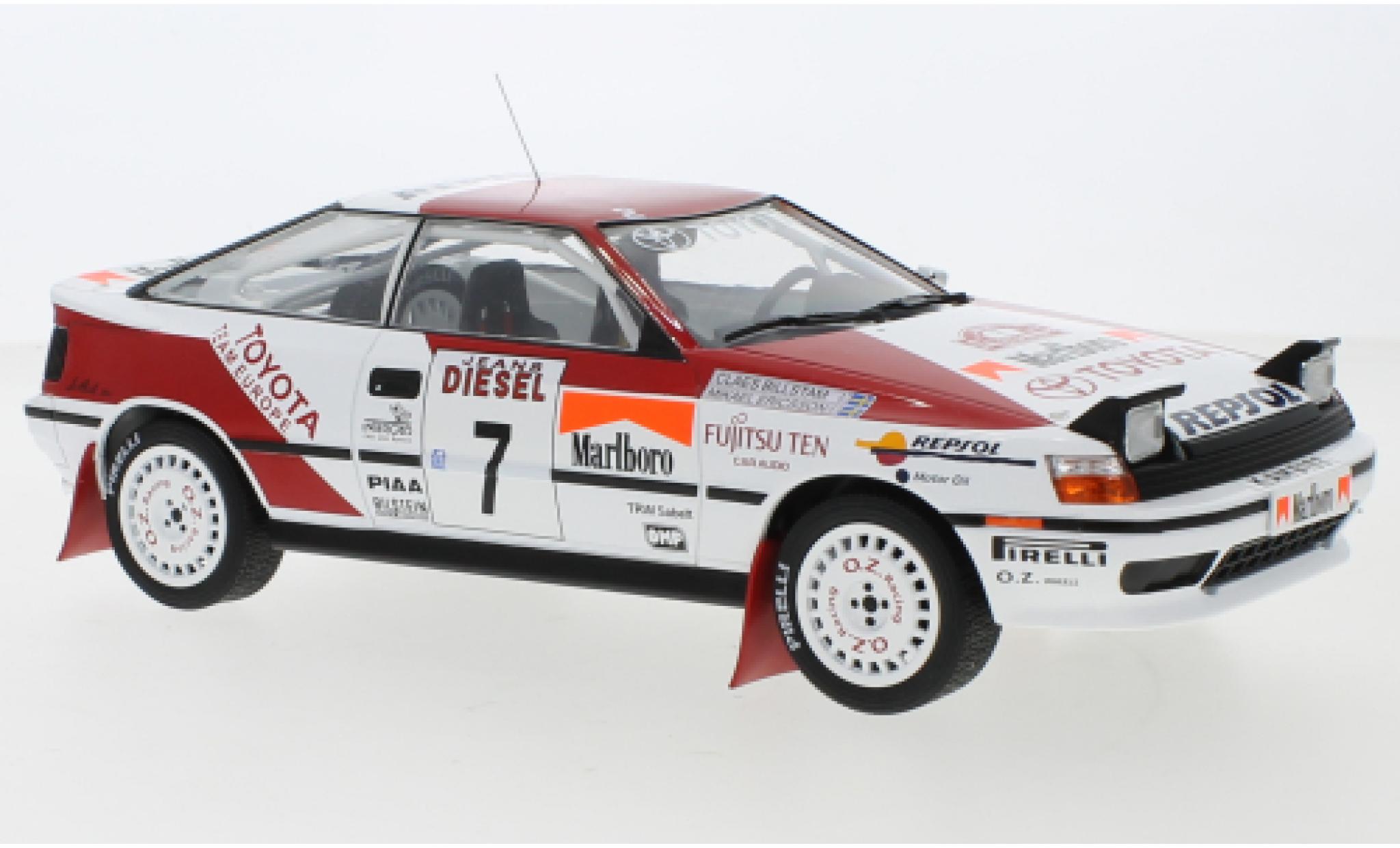 Toyota Celica 1/18 IXO GT-Four ST165 No.7 Team Europe Rally San Remo 1990 M.Ericsson/C.Billstam diecast model cars