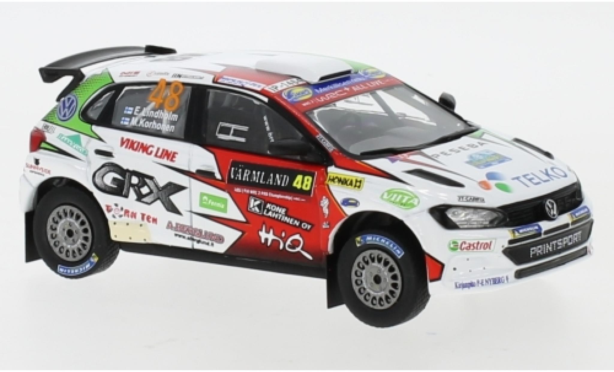 Volkswagen Polo 1/43 IXO GTI R5 No.48 Rally WM Rally Schweden 2019 E.Lindholm/M.Korhonen diecast model cars
