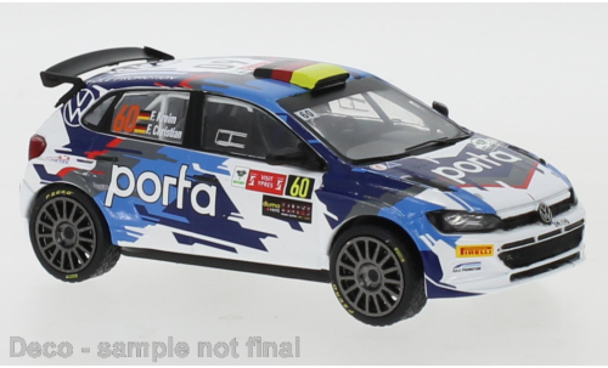 Volkswagen Polo 1/43 IXO GTI R5 No.60 Porta Rally Ypres 2021 F.Kreim/F.Christian diecast model cars