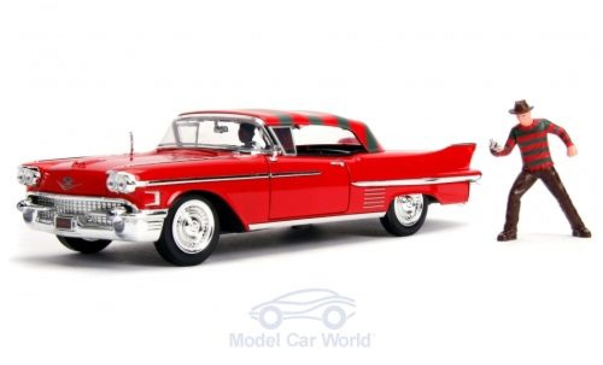 Cadillac Series 62 1/24 Jada Toys red/Dekor A Nightmare on Elm Street 1958 mit Figuren diecast model cars