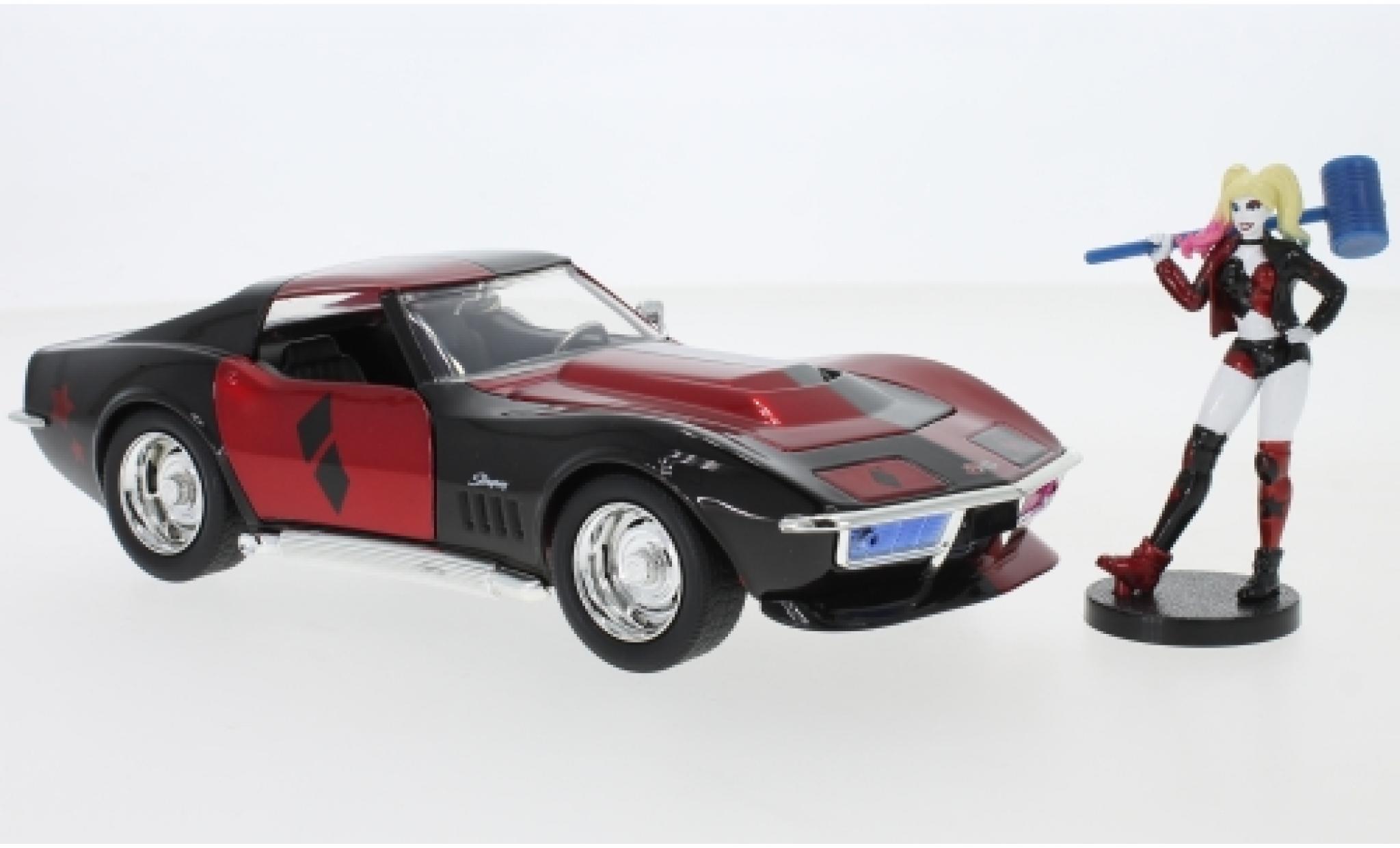 Chevrolet Corvette 1/24 Jada Toys Stingray Harley Quinn 1969 avec figurine diecast model cars