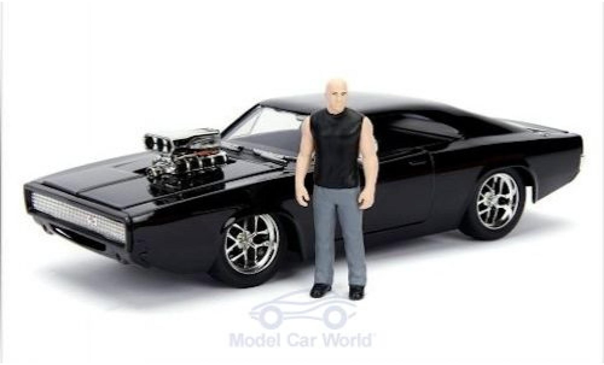 Dodge Charger 1/24 Jada Toys R/T Street black Fast & Furious 1970 mit Figur diecast model cars