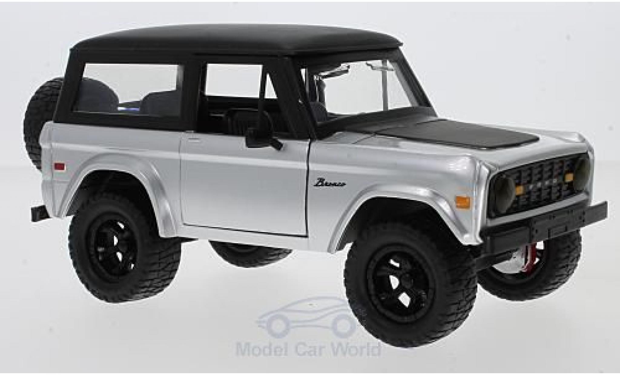 Ford Bronco 1/24 Jada Toys grey/black 1973 mit Tuningr&auml;dern diecast model cars