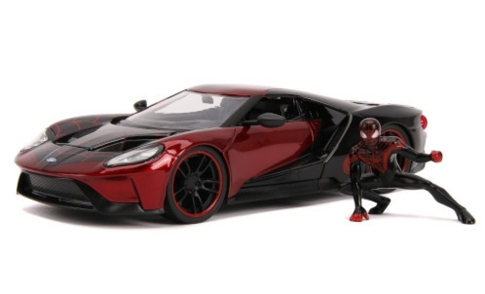 Ford GT 1/24 Jada Toys red/black Spider-Man - Miles Morales 2017 mit Figur diecast model cars