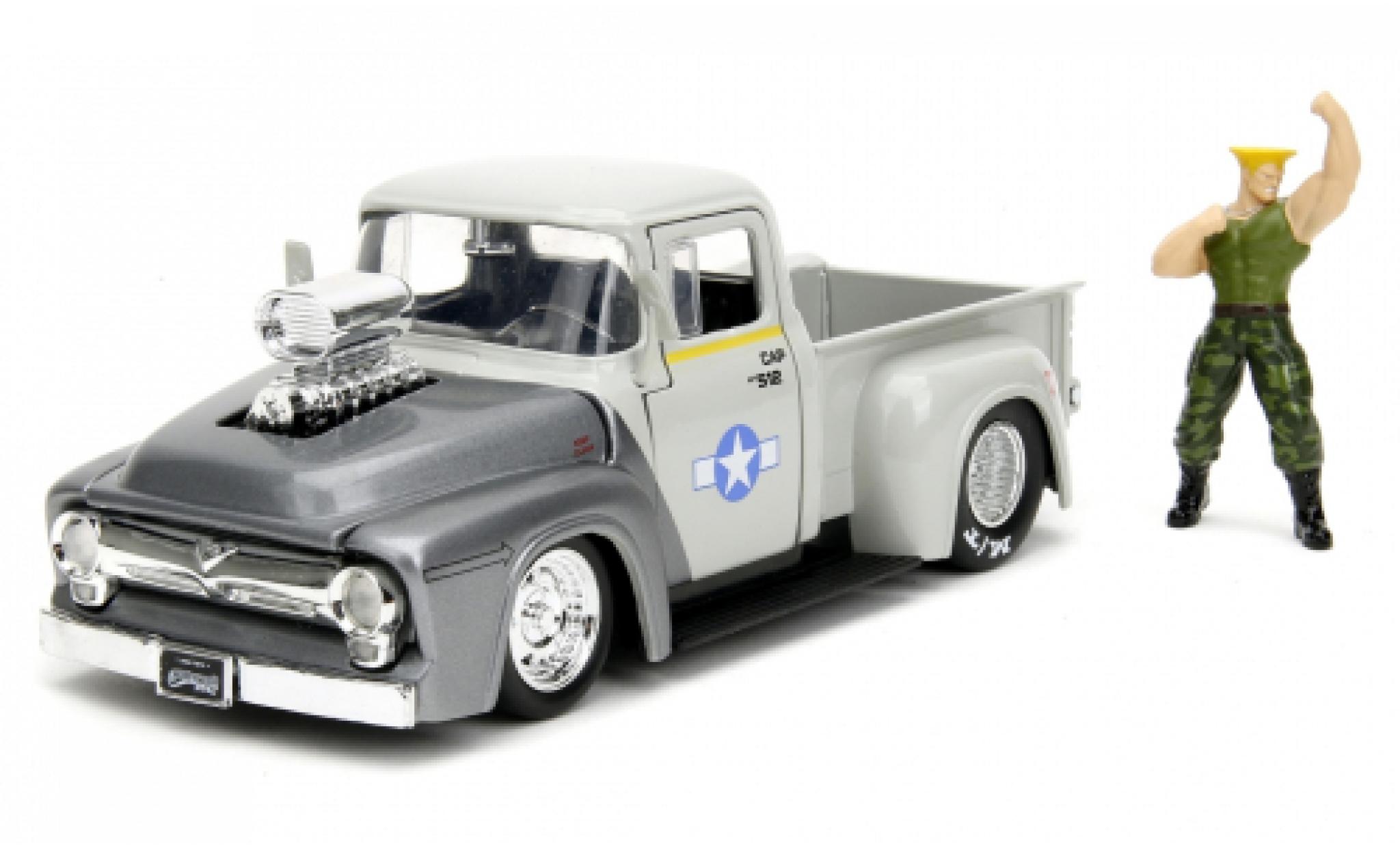 Ford F-1 1/24 Jada Toys Jada 00 Pick Up grey/metallise grey Street Fighter - Guile 1956 diecast model cars