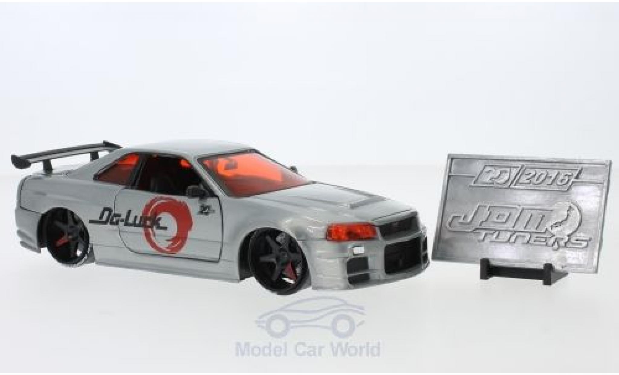 Nissan Skyline 1/24 Jada Toys GTR (R34) grey RHD 2002 diecast model cars