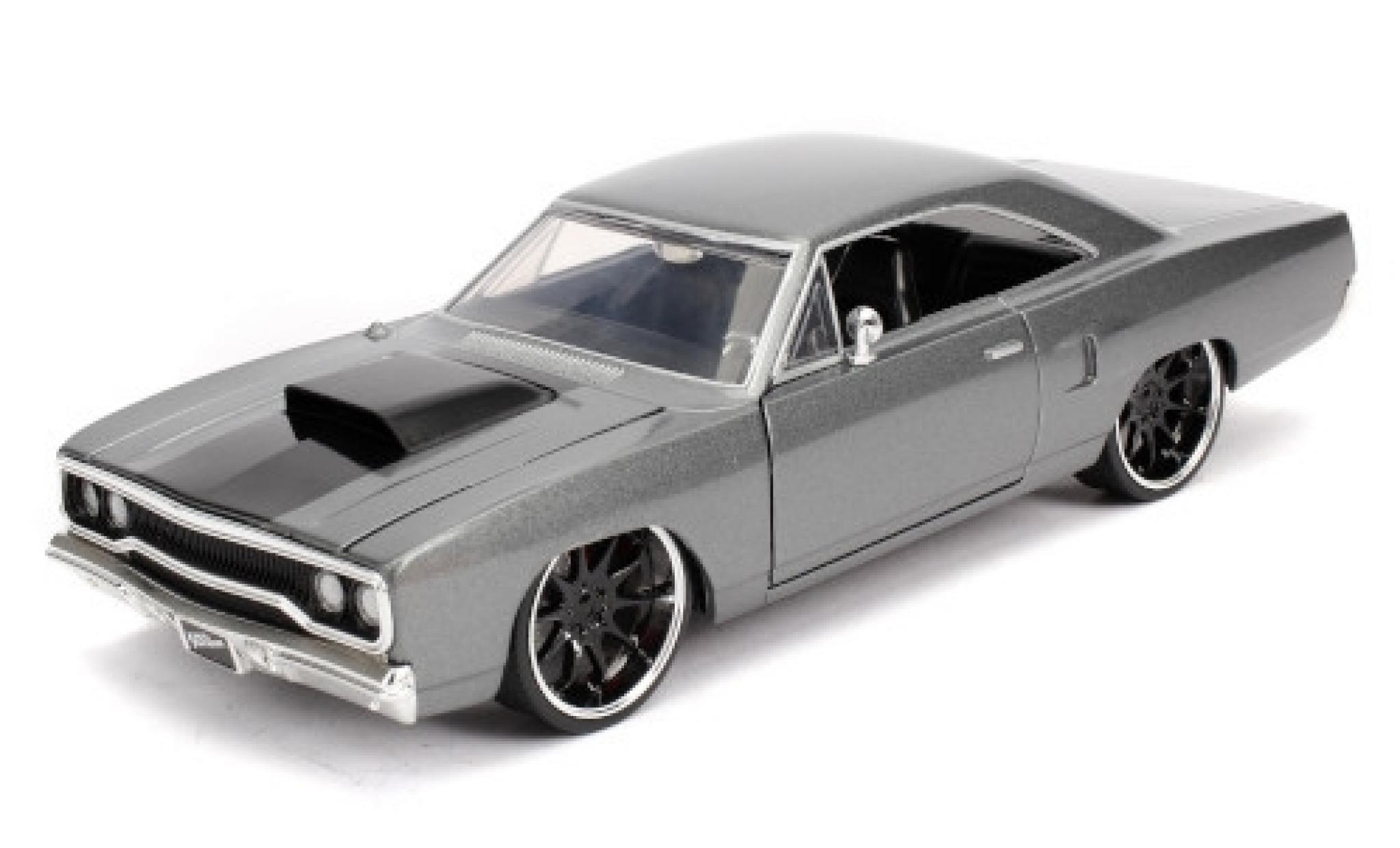 Plymouth Road Runner 1/24 Jada Toys Tuning metallic grey/matt-black Fast & Furious 1970 diecast model cars