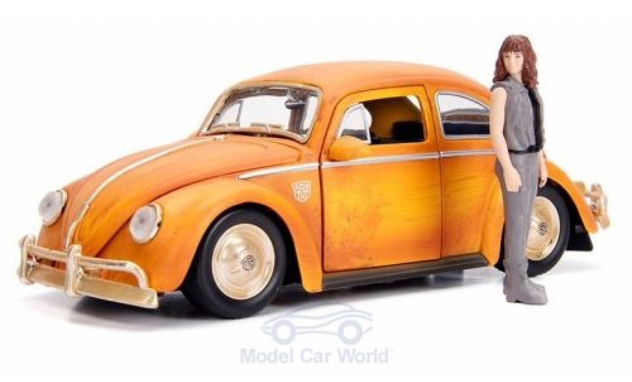 Volkswagen Beetle 1/24 Jada Toys Transformers Bumblebee mit Charlie Figur diecast model cars