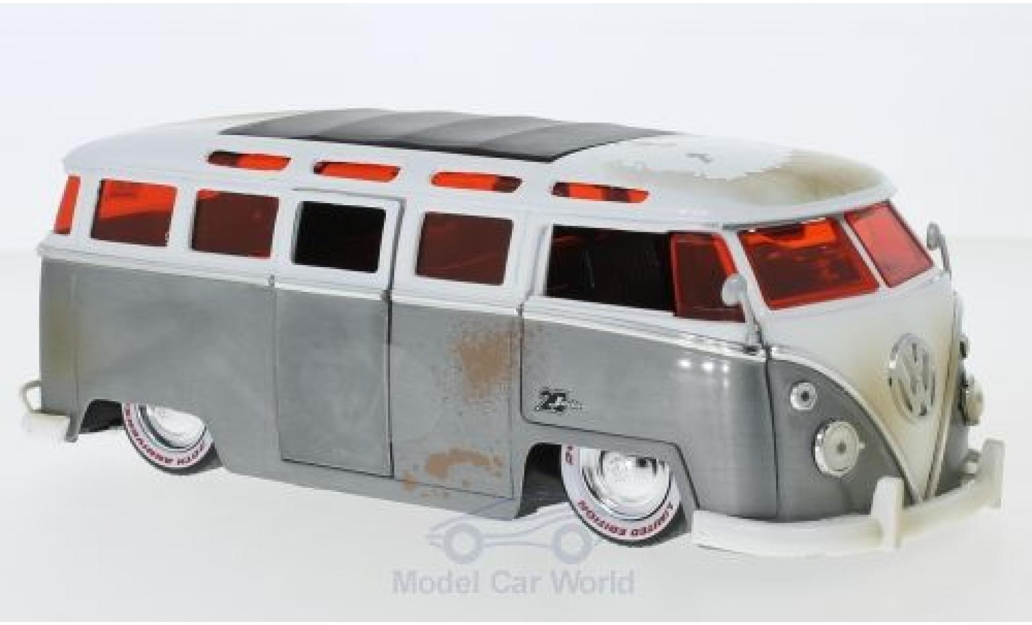 Volkswagen T1 1/24 Jada Toys Bus grey/white 1962 diecast model cars