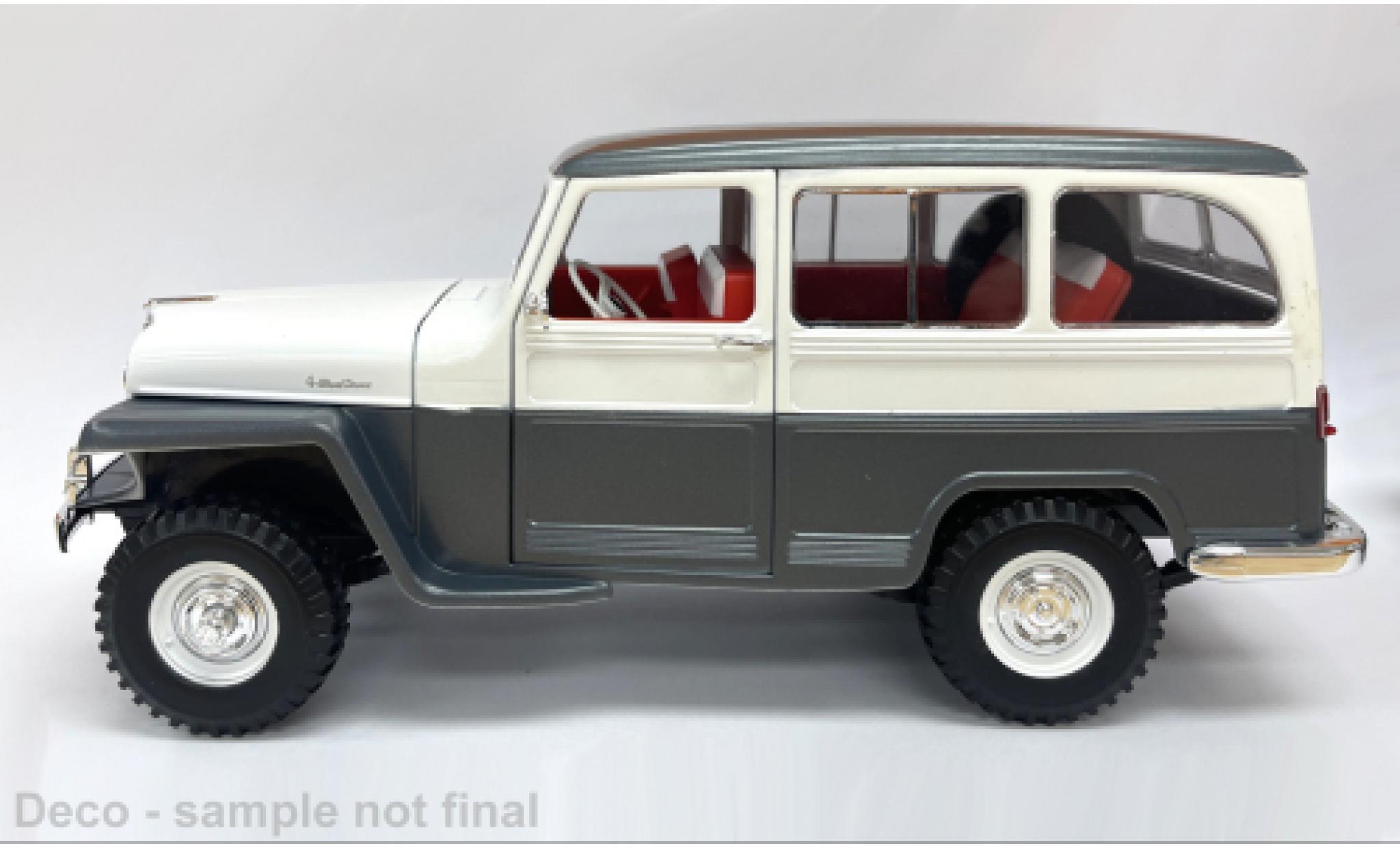 Jeep Willys 1/18 Lucky Die Cast Station Wagon Box Van grey/beige 1955 1:18 diecast model cars