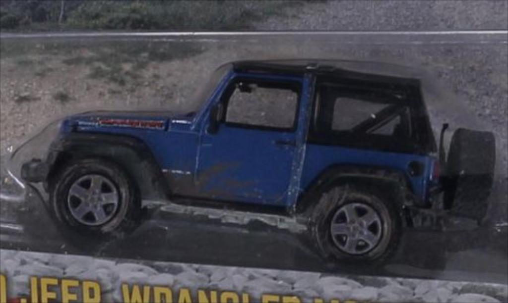 Jeep Wrangler 1/64 Greenlight blue/matt-black 2010 diecast model cars