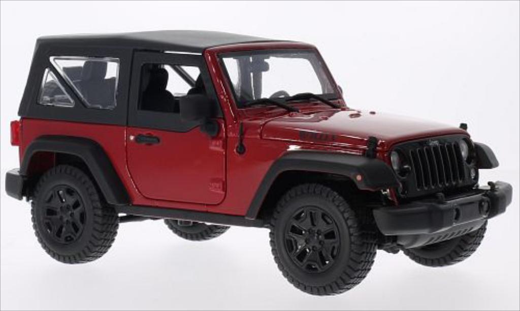 Jeep Wrangler 1/18 Maisto red/black 2014 diecast model cars