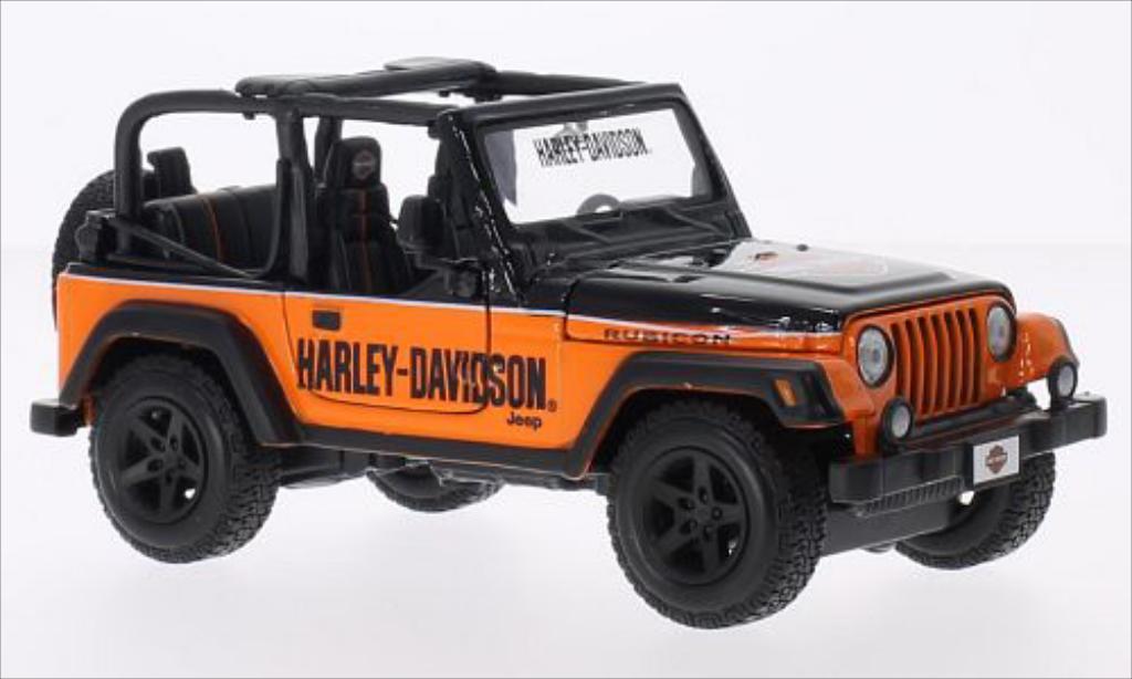 Jeep Wrangler 1/24 Maisto Rubicon black/orange Harley Davidson 2014 diecast model cars