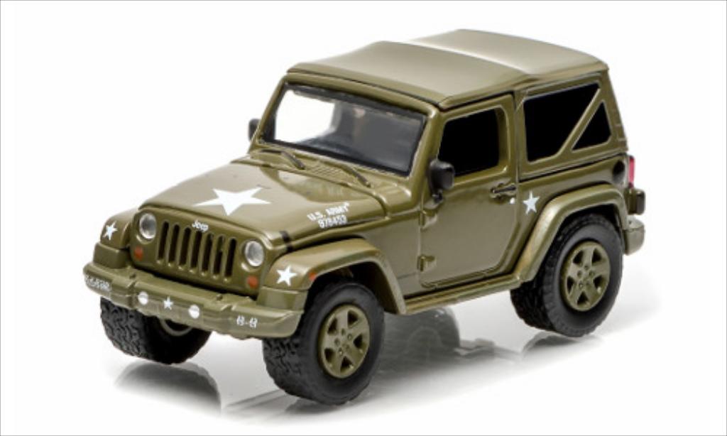 Jeep Wrangler 1/64 Greenlight Soft Top US Armee matt-oliv 2014 diecast model cars