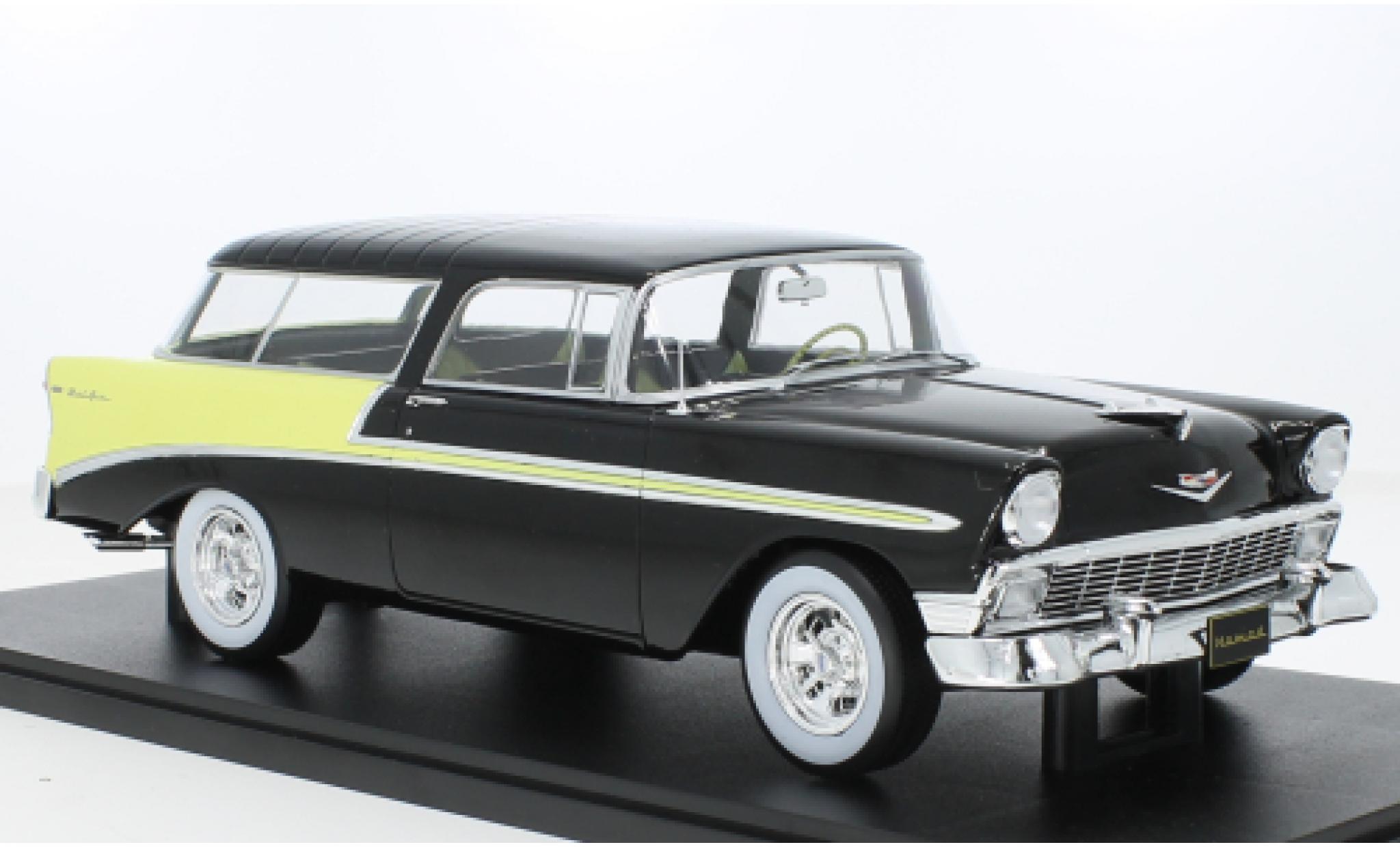 Chevrolet Bel Air 1/18 KK Scale Nomad Custom black/yellow 1956 1:18 diecast model cars