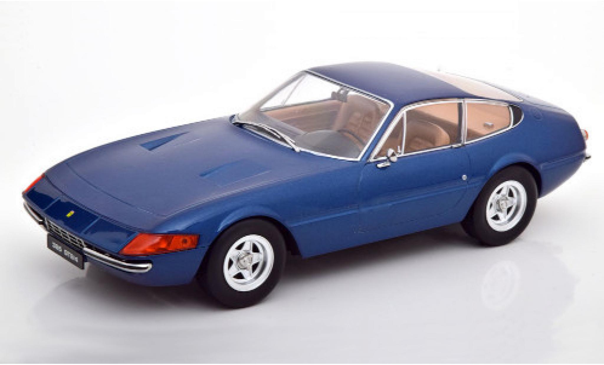Ferrari 365 1/18 KK Scale GTB/4 Daytona (2a Serie) metallic blue 1971 diecast model cars