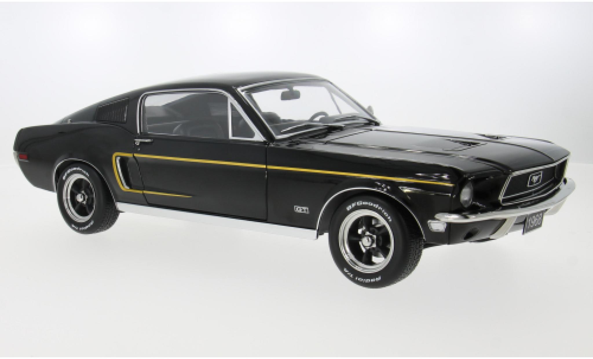Ford Mustang 1/12 KK Scale GT Fastback black 1968 1:12 diecast model cars