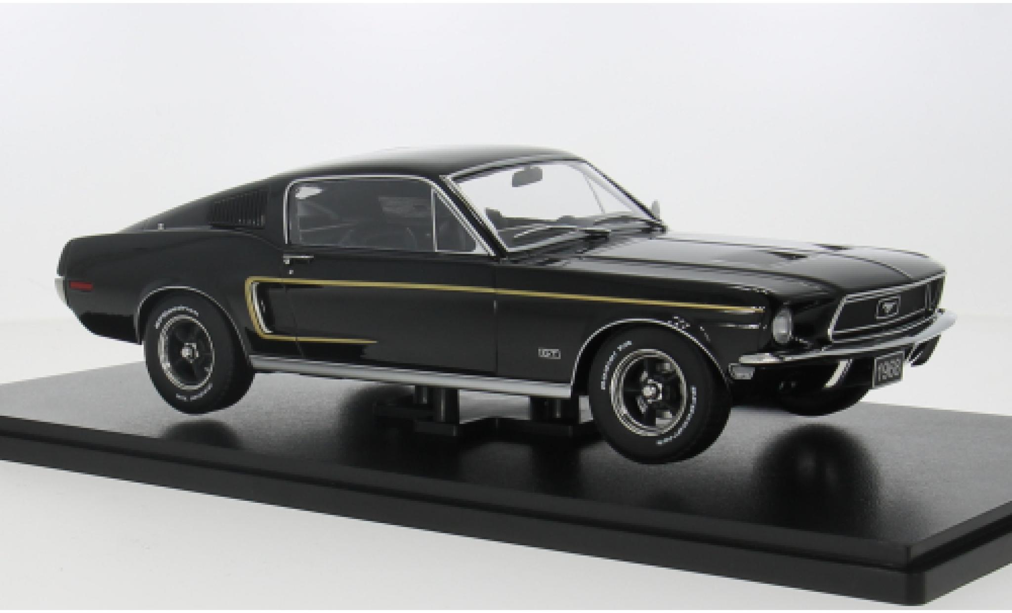 Ford Mustang 1/18 KK Scale GT Fastback black 1968 1:18 diecast model cars