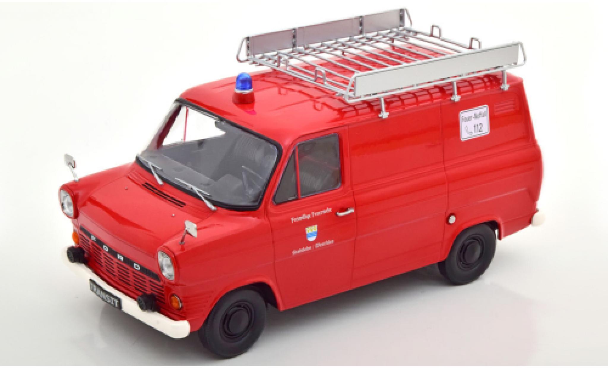 Ford Transit 1/18 KK Scale MK 1 Kasten red Fire brigade Stadtlohn 1965 avec Rack de toit diecast model cars