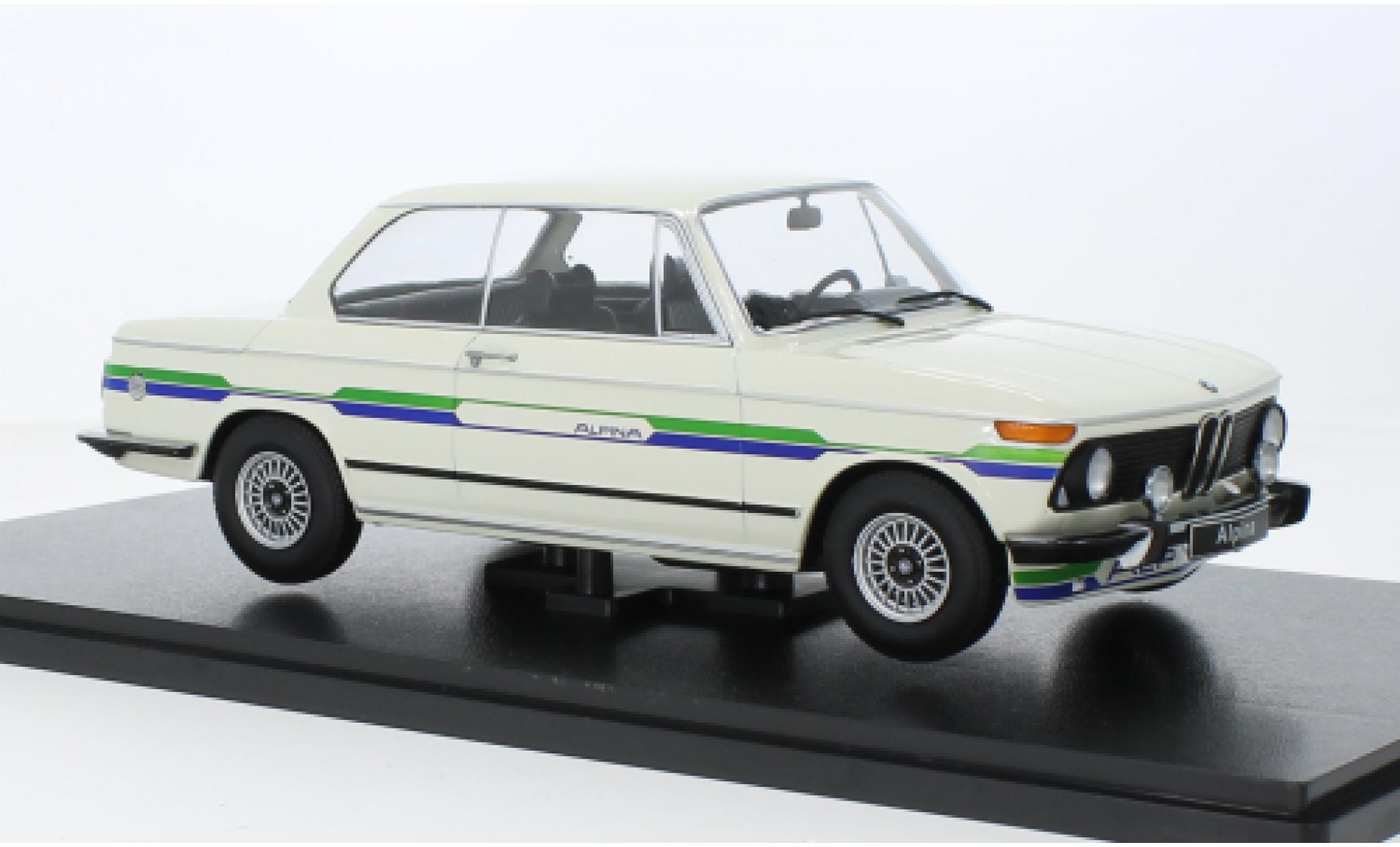 Bmw 2002 1/18 KK Scale Alpina white/D&eacute;corer 1974 diecast model cars