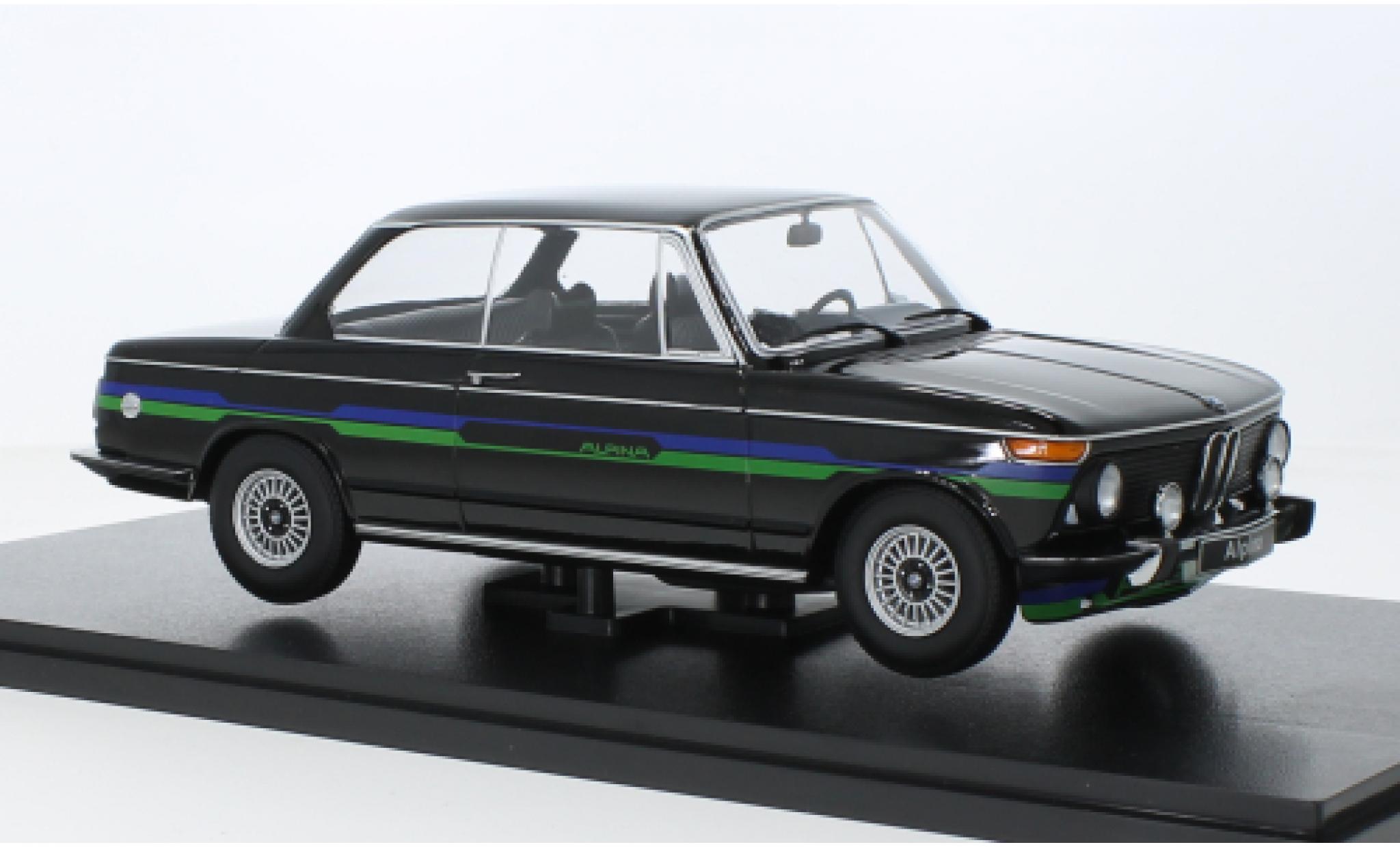 Bmw 2002 1/18 KK Scale Alpina black/D&eacute;corer 1974 diecast model cars
