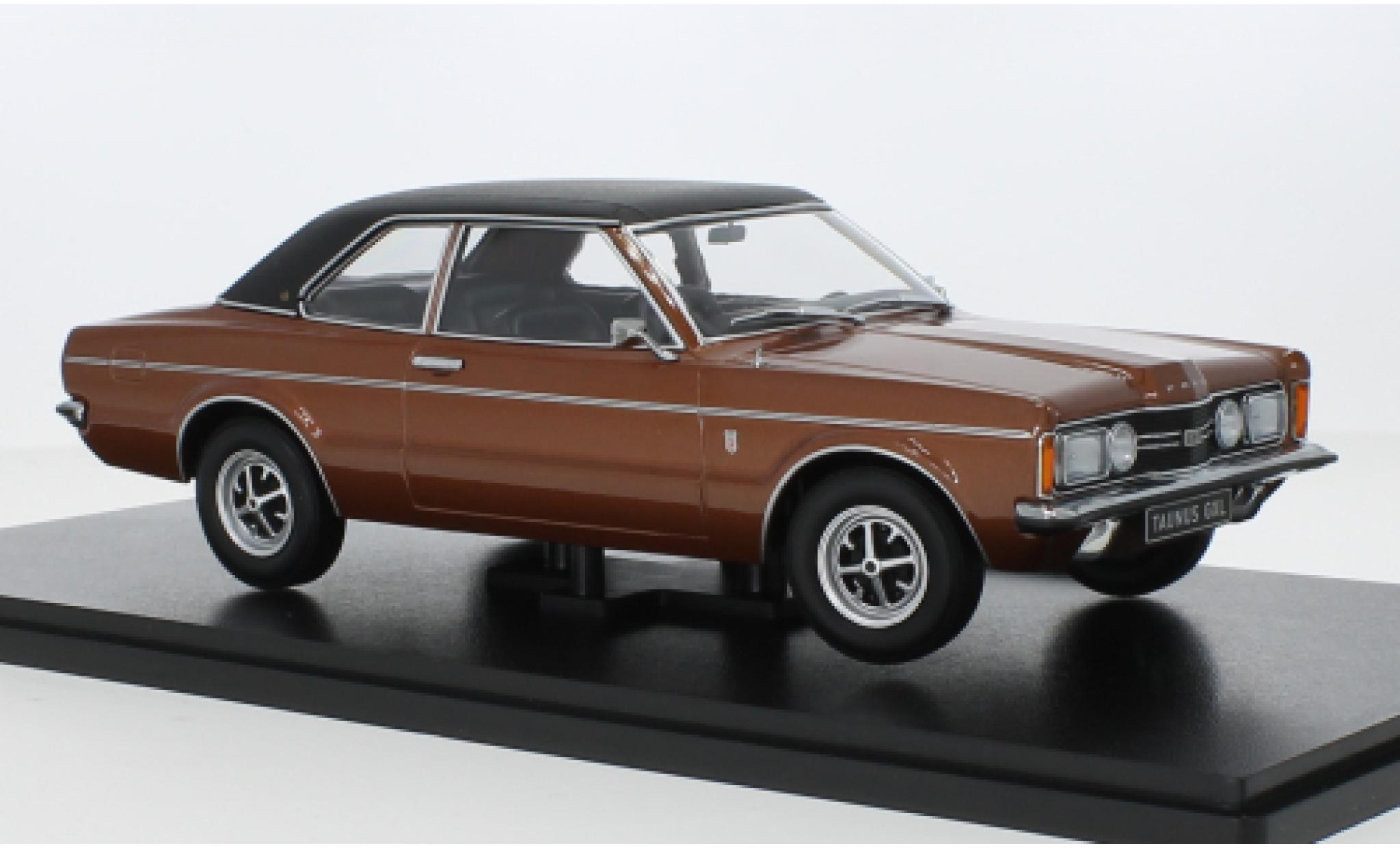 Ford Taunus 1/18 KK Scale 2000 GXL (TC1) metallise brun/matte-black 1971 diecast model cars