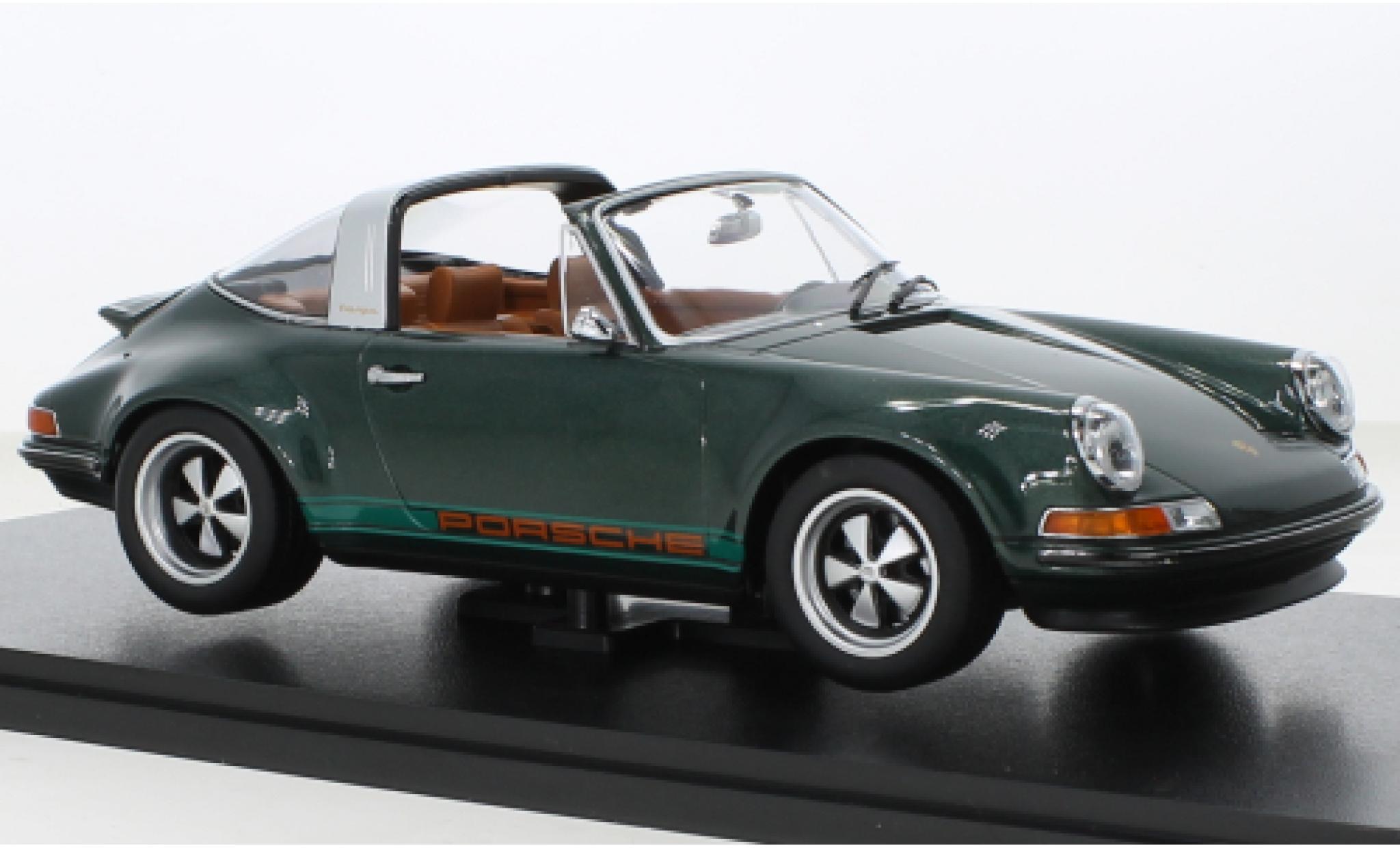 Porsche 911 1/18 KK Scale Targa Singer metallise green fonc&eacute;/D&eacute;corer diecast model cars