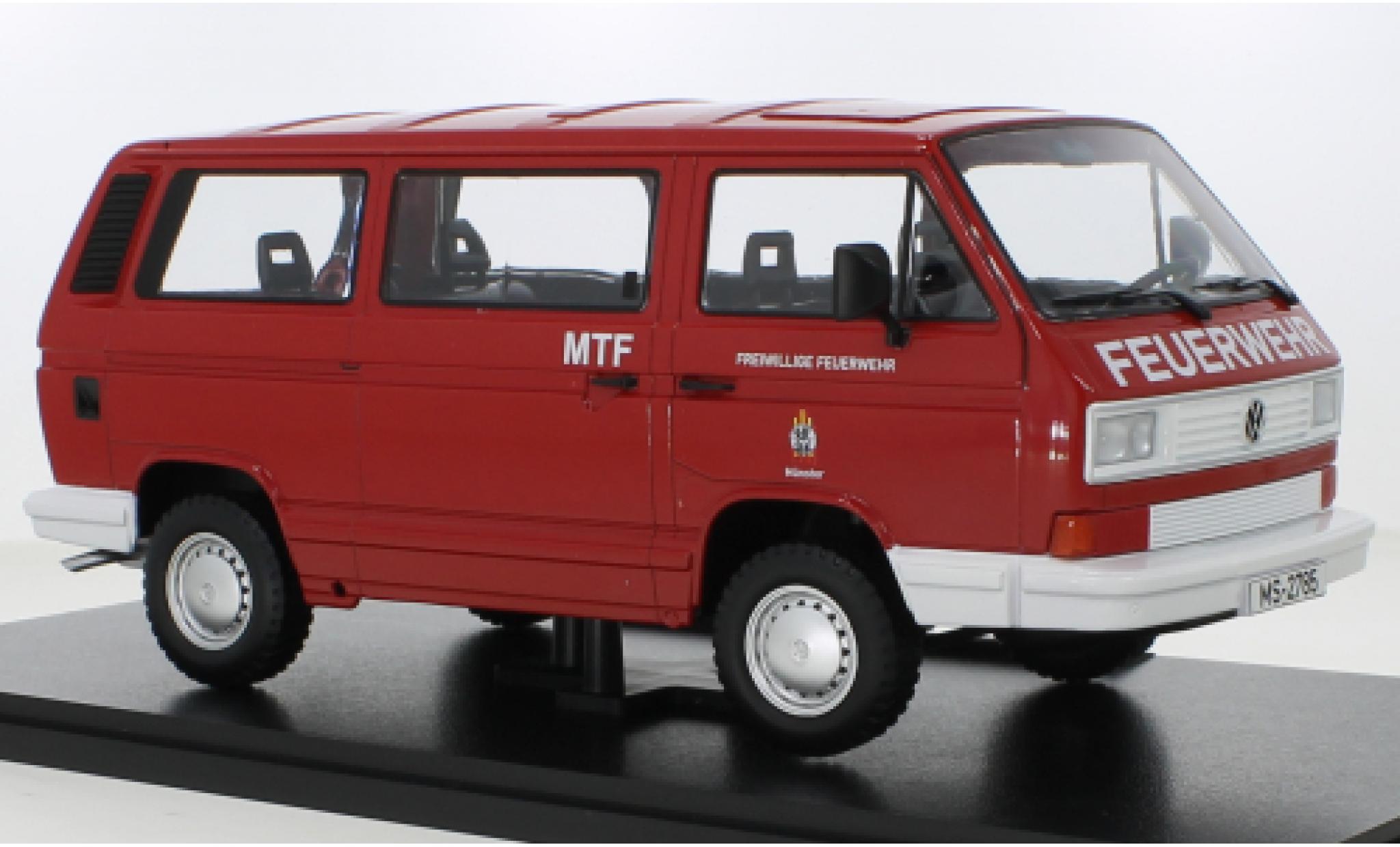 Volkswagen T3 1/18 KK Scale Bus Syncro Fire brigade M&uuml;nster 1987 diecast model cars