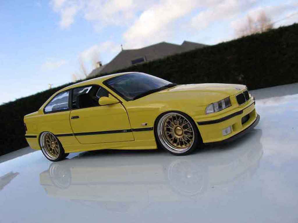 Bmw M3 E36 1/18 Ut Models jaune E36 jantes bbs bords larges diecast model cars
