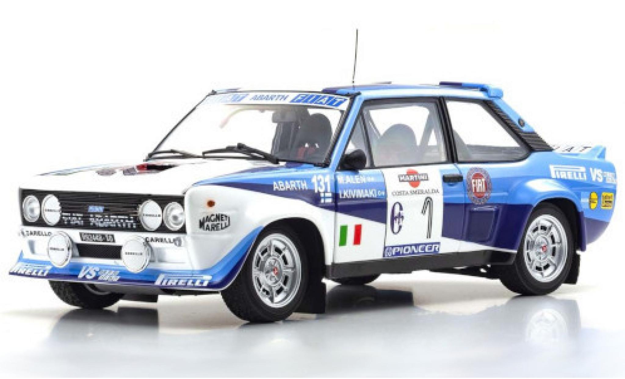 Fiat 131 1/18 Kyosho Abarth No.1 Rally Costa Smeralda 1981 M.Alen/I.Kivim&auml;ki diecast model cars
