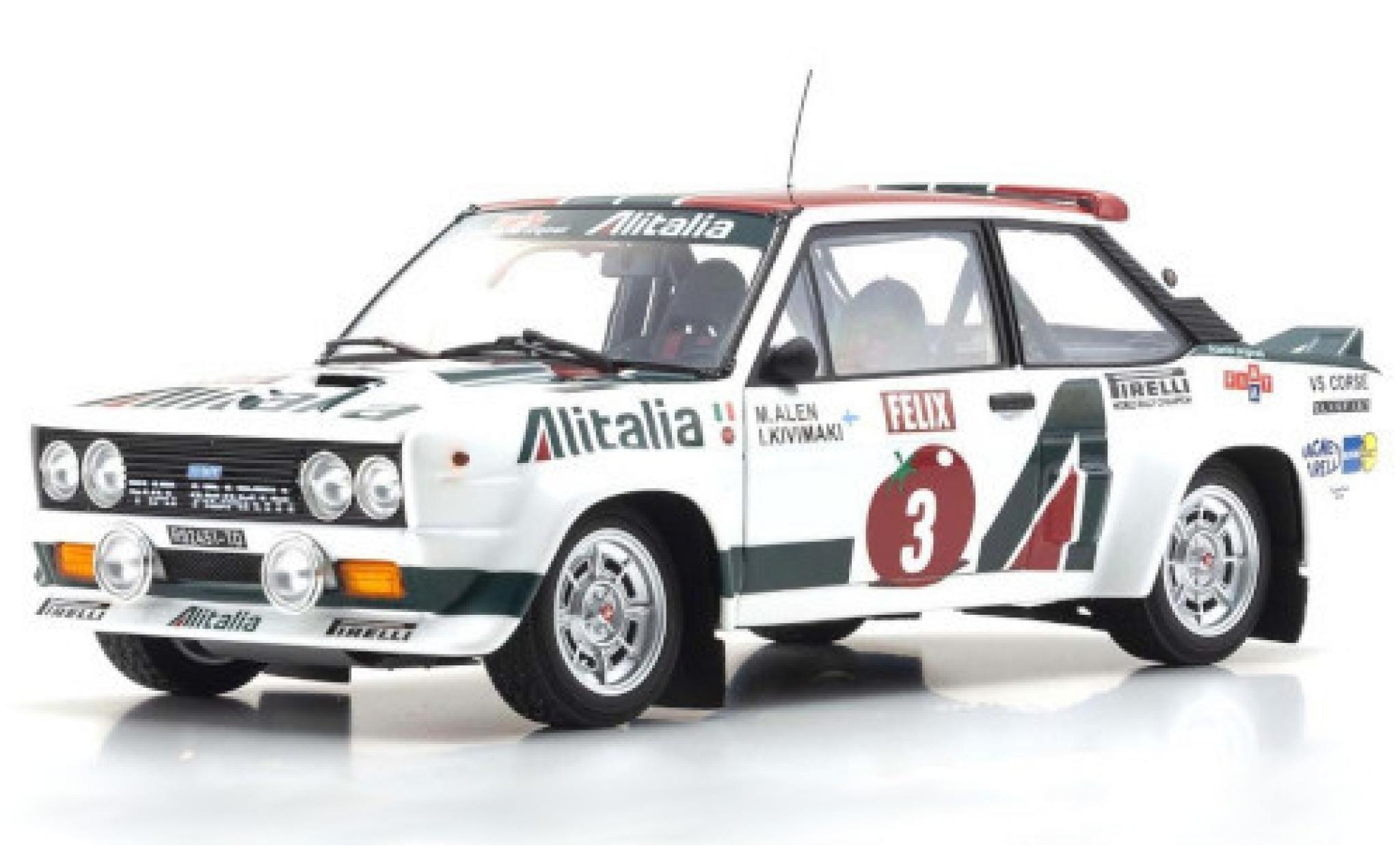 Fiat 131 1/18 Kyosho Abarth No.3 Alitalia Alitalia Rally WM Rally Finnland 1978 M.Alen/I.Kivim&auml;ki diecast model cars