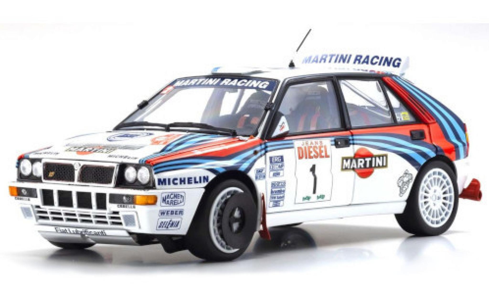 Lancia Delta 1/18 Kyosho HF Integrale No.1 Martini Racing Martini Rally WM Rally San Remo 1992 J.Kankkunen/J.Piironen diecast model cars