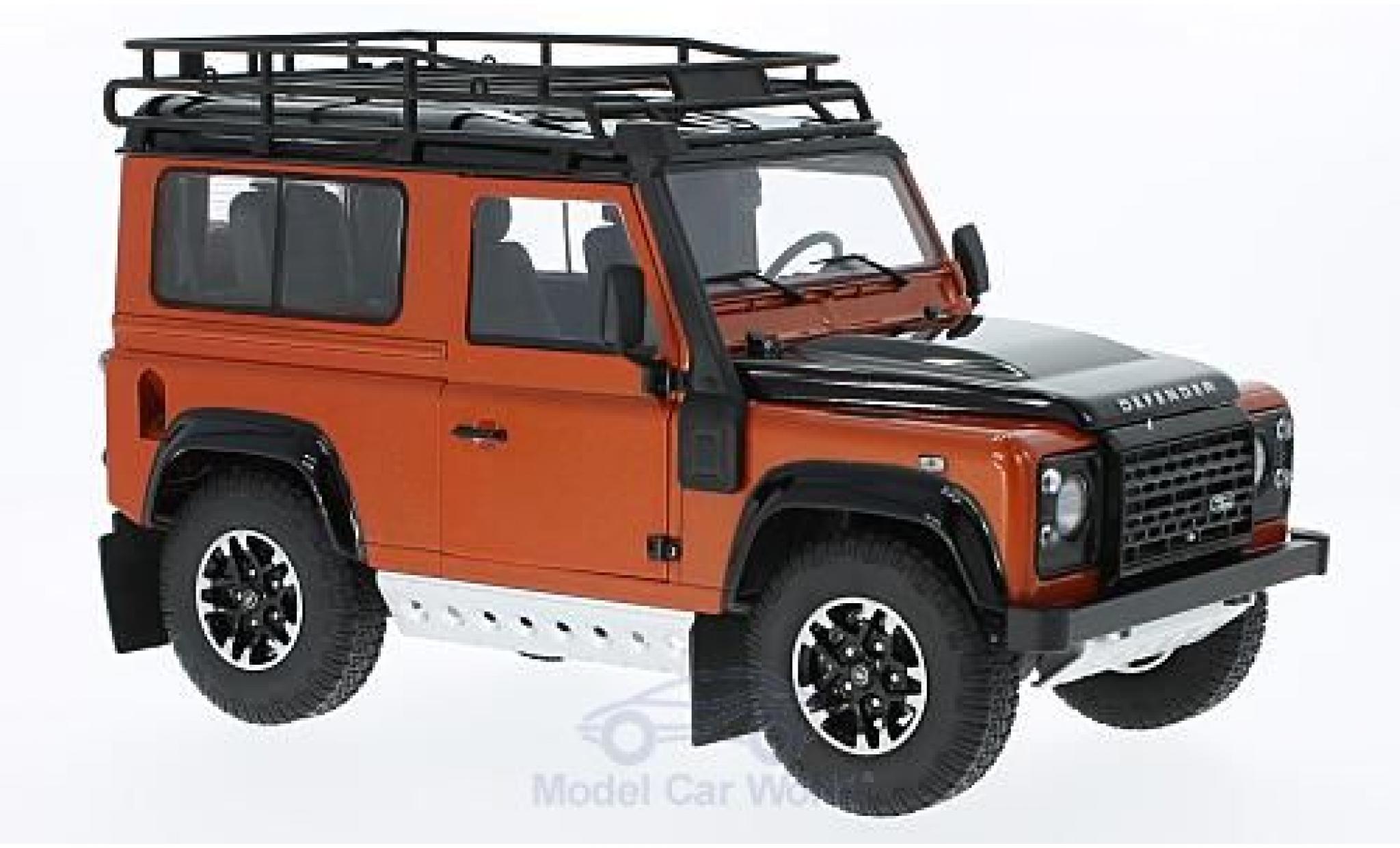 Land Rover Defender 1/18 Kyosho 90 Adventure metallic orange/black diecast model cars