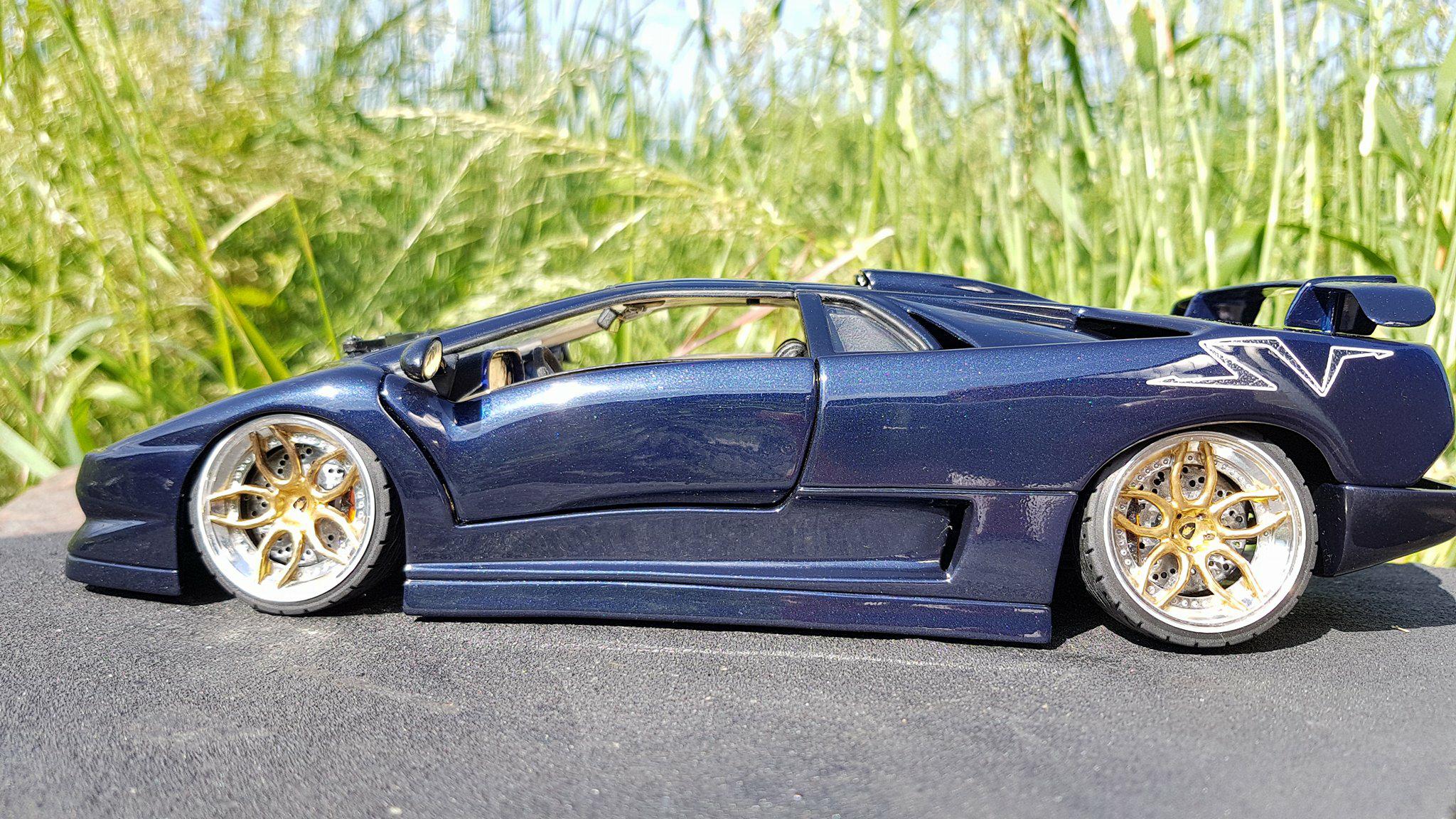 Lamborghini Diablo SV 1/18 Maisto SV blu fontus jantes 20 pouces diecast model cars