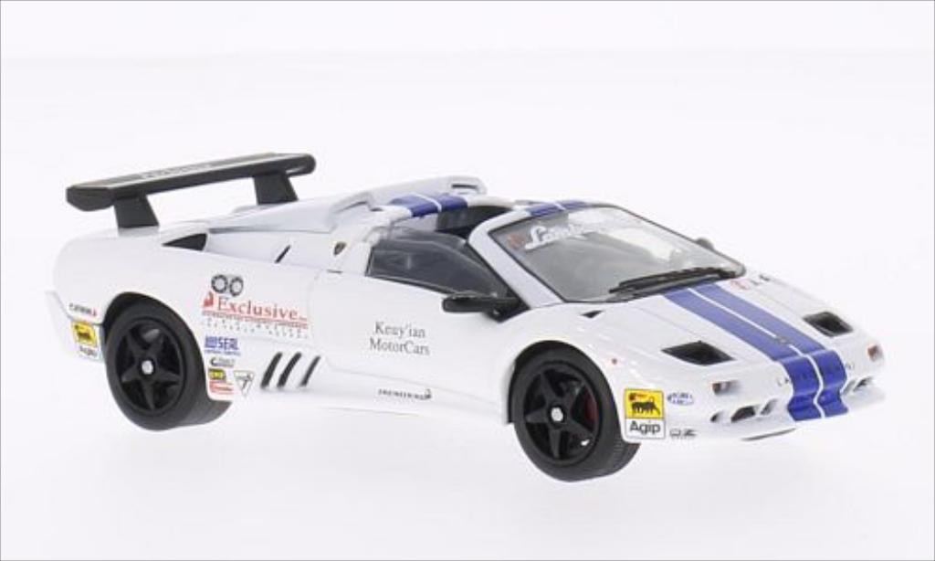 Lamborghini Diablo 1/43 WhiteBox VT-R Roadster Trofeo white/blue 1997 diecast model cars
